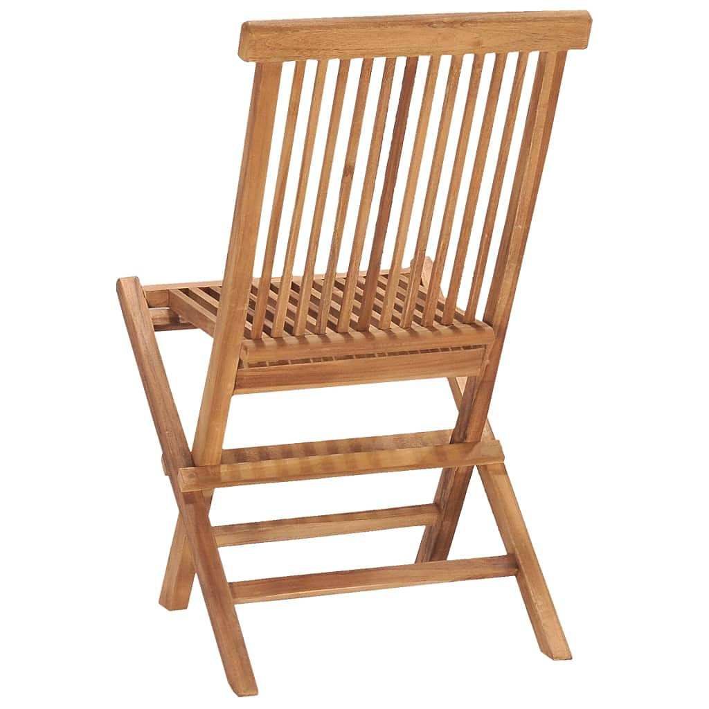 vidaXL 9-Piece Solid Teak Wood Folding Patio Dining Set - Outdoor Garden Table & Chairs, Foldable Balcony Terrace Furniture for Entertaining & Relaxing