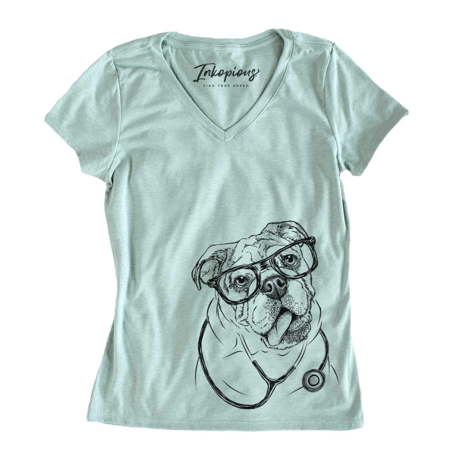 Medical Benson The English Bulldog Dog Triblend T-Shirt - Soft Vintage Style Pet Lover Tee for Men & Women - Perfect for Casual Wear, Dog Walks, and Vet Visits