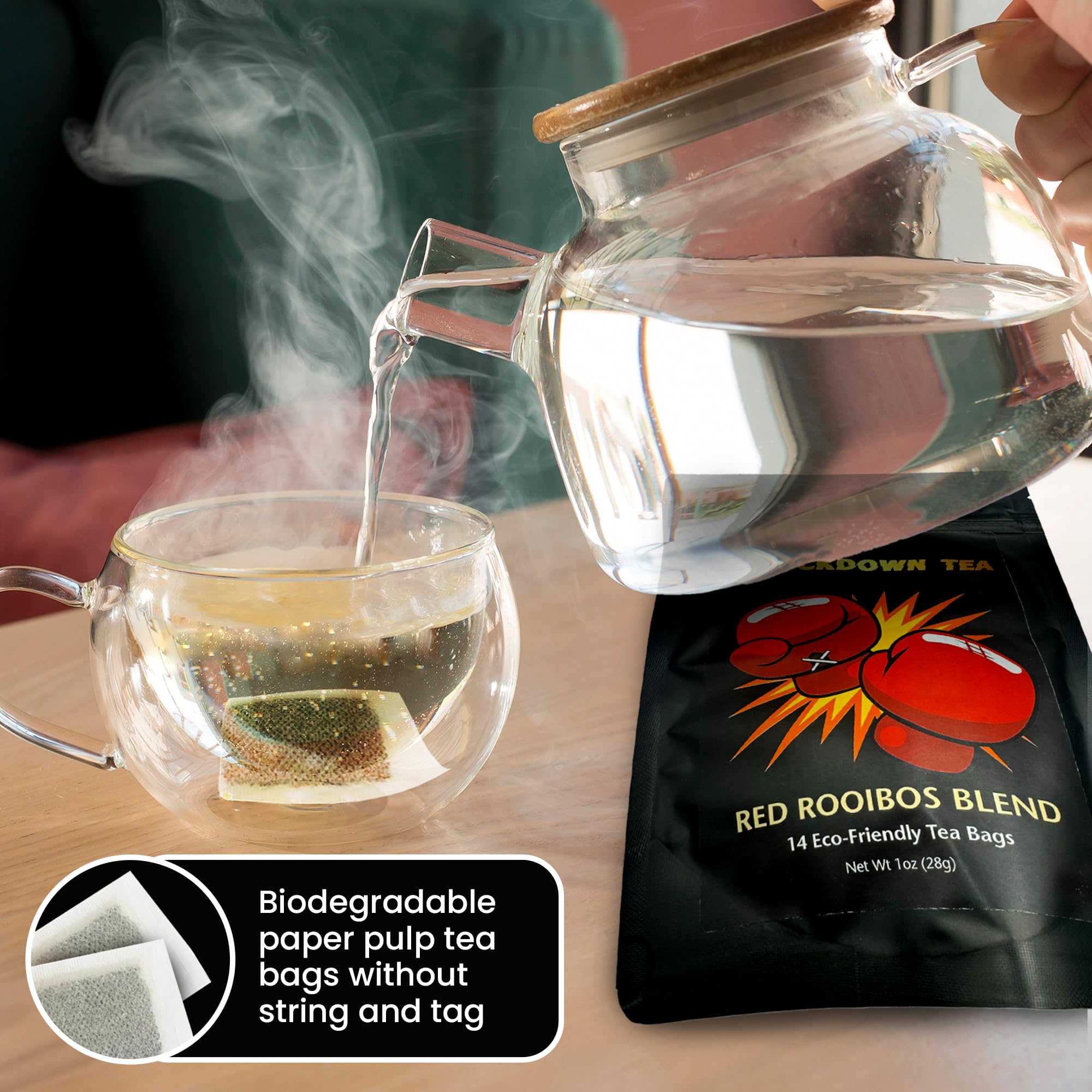 Organic Chamomile Tea Bags for Sleep - Herbal Tea Blend with Red Rooibos, Passionflower & Lemon Balm | 14 Eco-Friendly Tea Bags | Natural Sleep Aid, Stress Relief & Relaxation | Perfect for Bedtime, Insomnia & Calming Nighttime Rituals