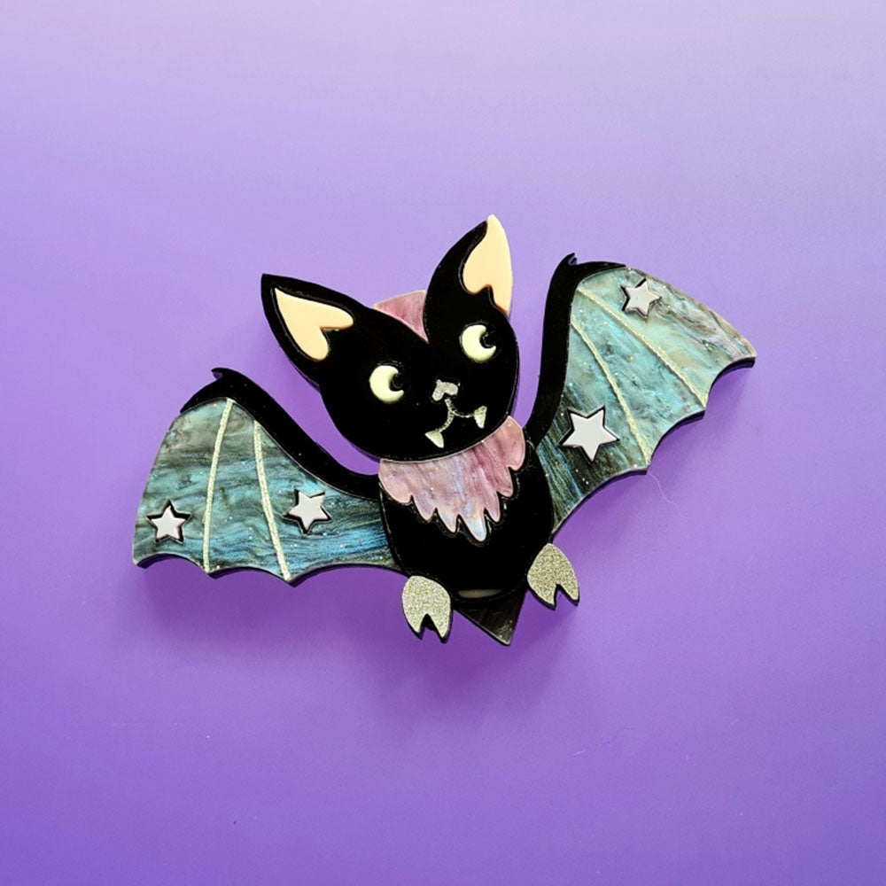 Cherryloco Baby Bat Brooch - Cute Gothic Bat Pin for Kids & Baby Girls - Perfect for Halloween Costumes, Baby Shower Gifts & Nursery Decor