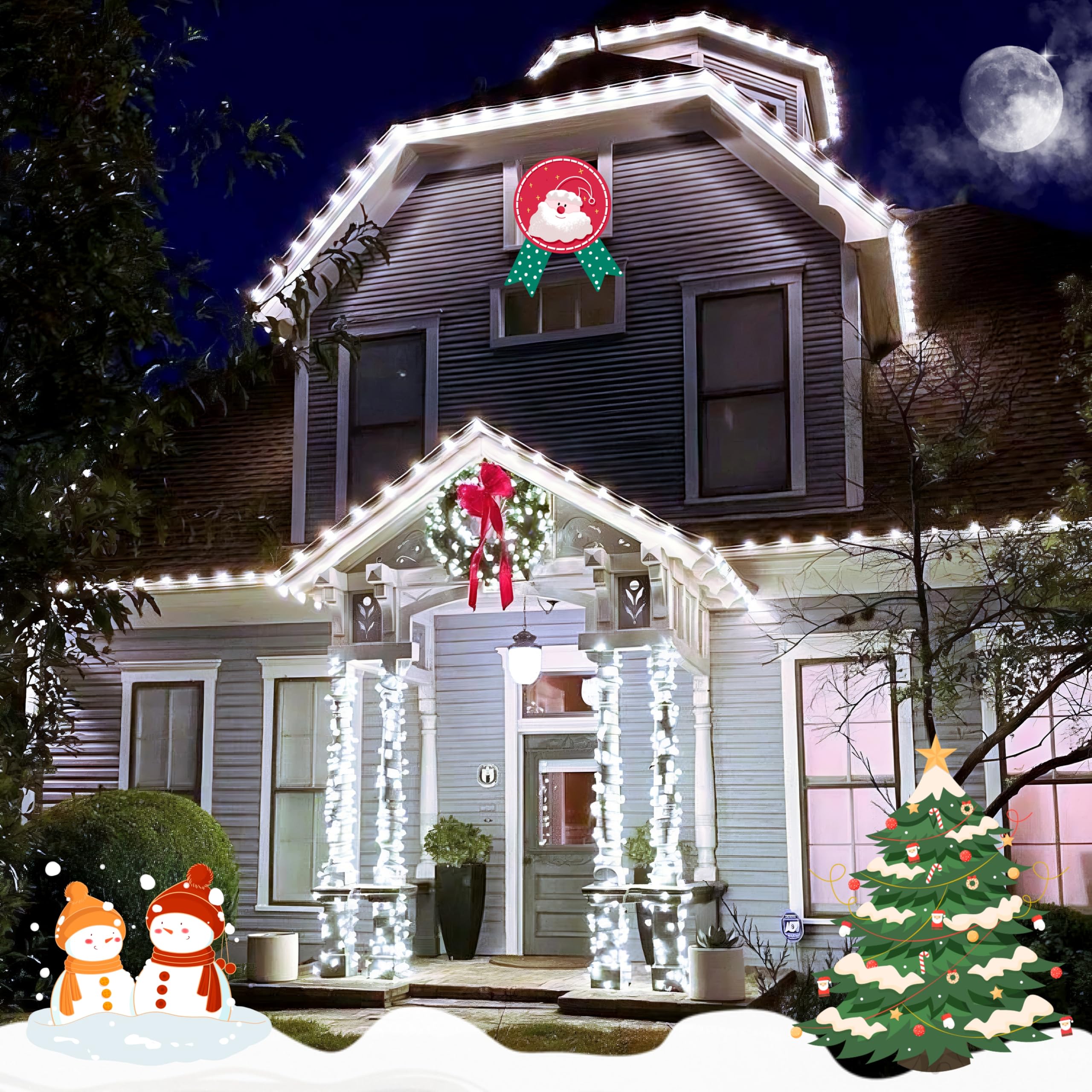 200 LED Solar Rope Lights Outdoor Waterproof - 66ft White String Lights with 8 Modes for Garden, Patio, Fence, Deck, Camping - Weatherproof Fairy Lights for Backyard, Wedding, Party & Holiday Decorations
