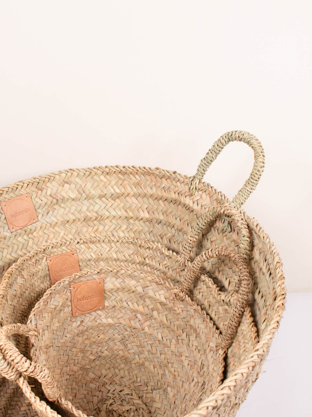 Handwoven Beldi Baskets - Set of 3 Natural Moroccan Storage Baskets (Small, Medium, Large) for Home Decor, Organizing, and Gift Giving