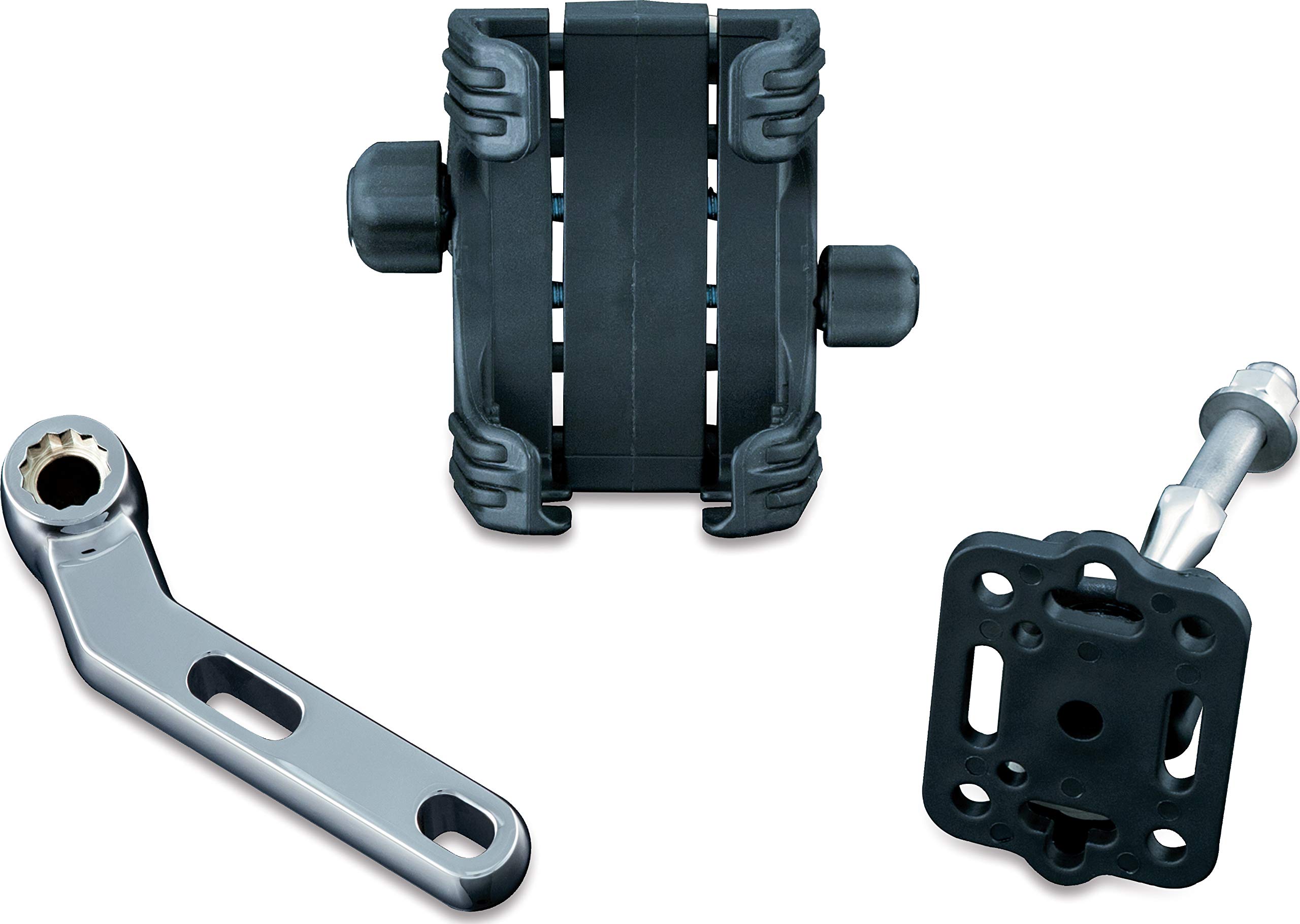 Kuryakyn 1788 Motorcycle GPS & Phone Mount Kit - Chrome Clutch/Brake Perch Holder for Tech Devices | Perfect for Navigation & Hands-Free Riding on Harley, Cruiser & Touring Bikes