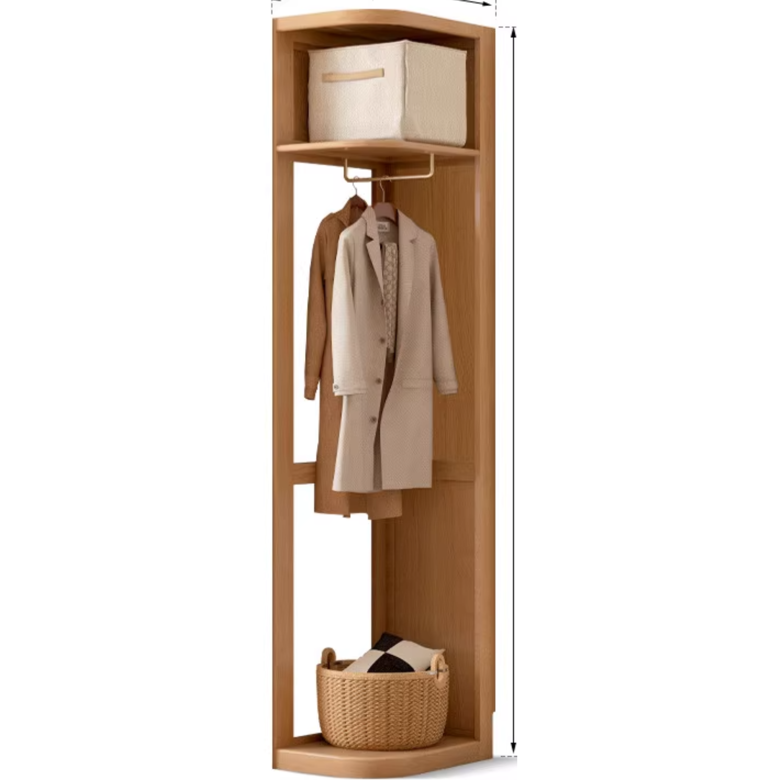 Solid Oak Wood Sliding Door Wardrobe Closet - Modern & Durable Storage for Bedroom, Living Room, or Walk-In Closet Organization