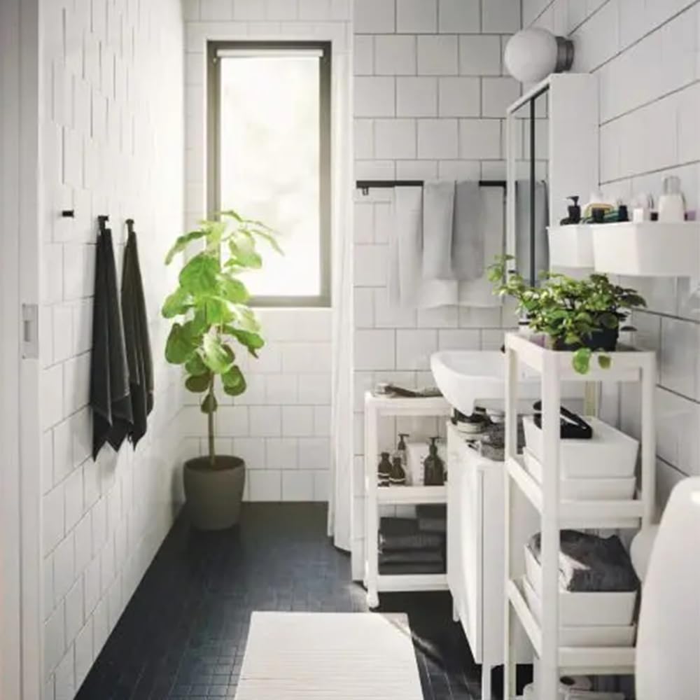 HIEEY 4-Tier Bathroom Shelf Organizer - Space-Saving Storage Rack for Bathroom, Laundry, Pantry & Kitchen - Perfect for Narrow Spaces & Small Areas