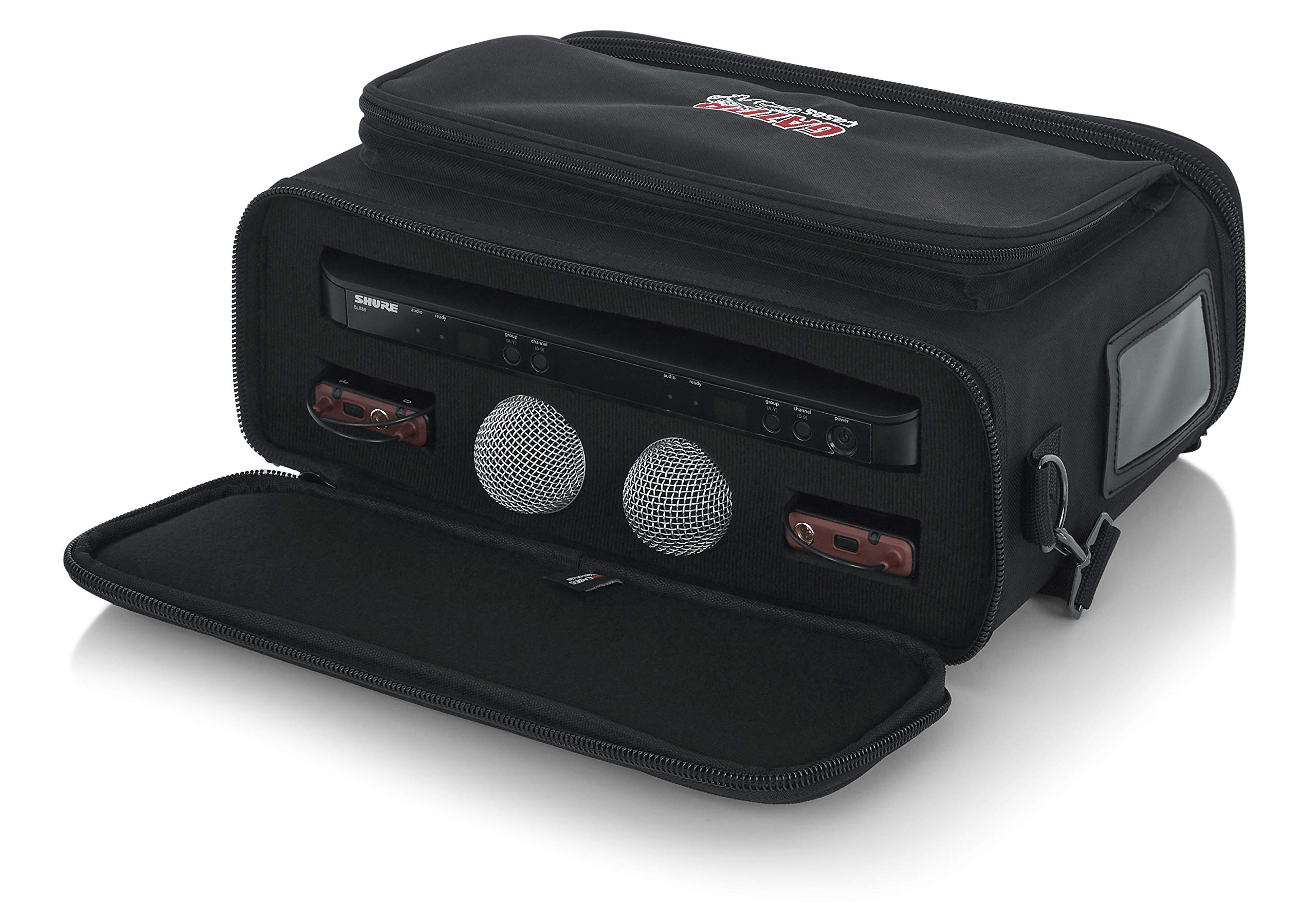 Gator GM-DUALW Wireless System Bag - Professional Portable Audio Equipment Case for Guitar, Bass & Microphone - Perfect for Live Performances, Studio Recording & Traveling Musicians