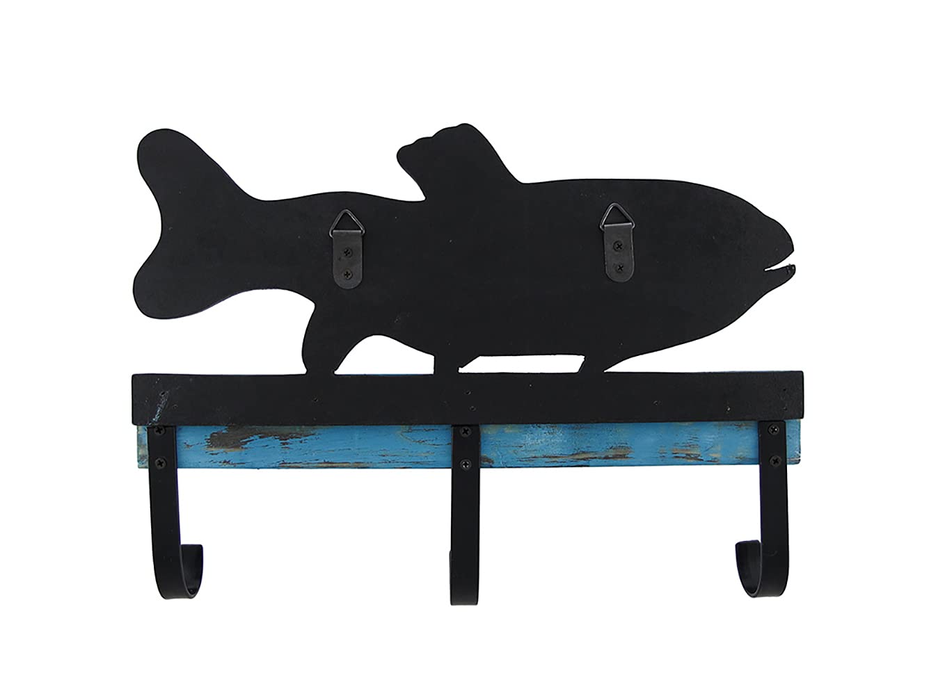 Fish Shaped Chalkboard with Wall Hooks - Creative Message Board for Kitchen, Kids Room & Office - Durable Blackboard for Notes, Reminders & Decor
