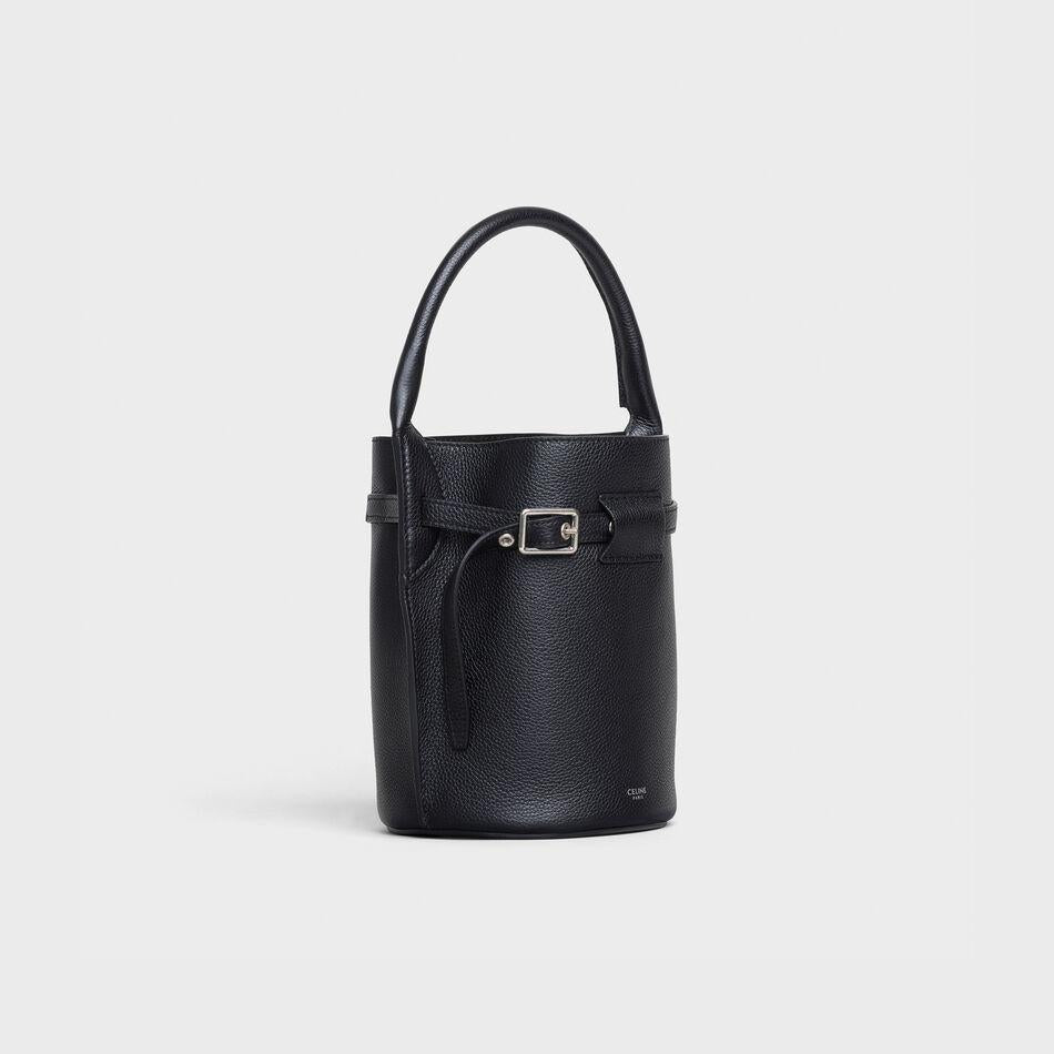 Celine Big Nano Bucket Bag in Supple Grained Calfskin Leather - Black Luxury Handbag for Women | Perfect for Everyday Use, Work & Travel