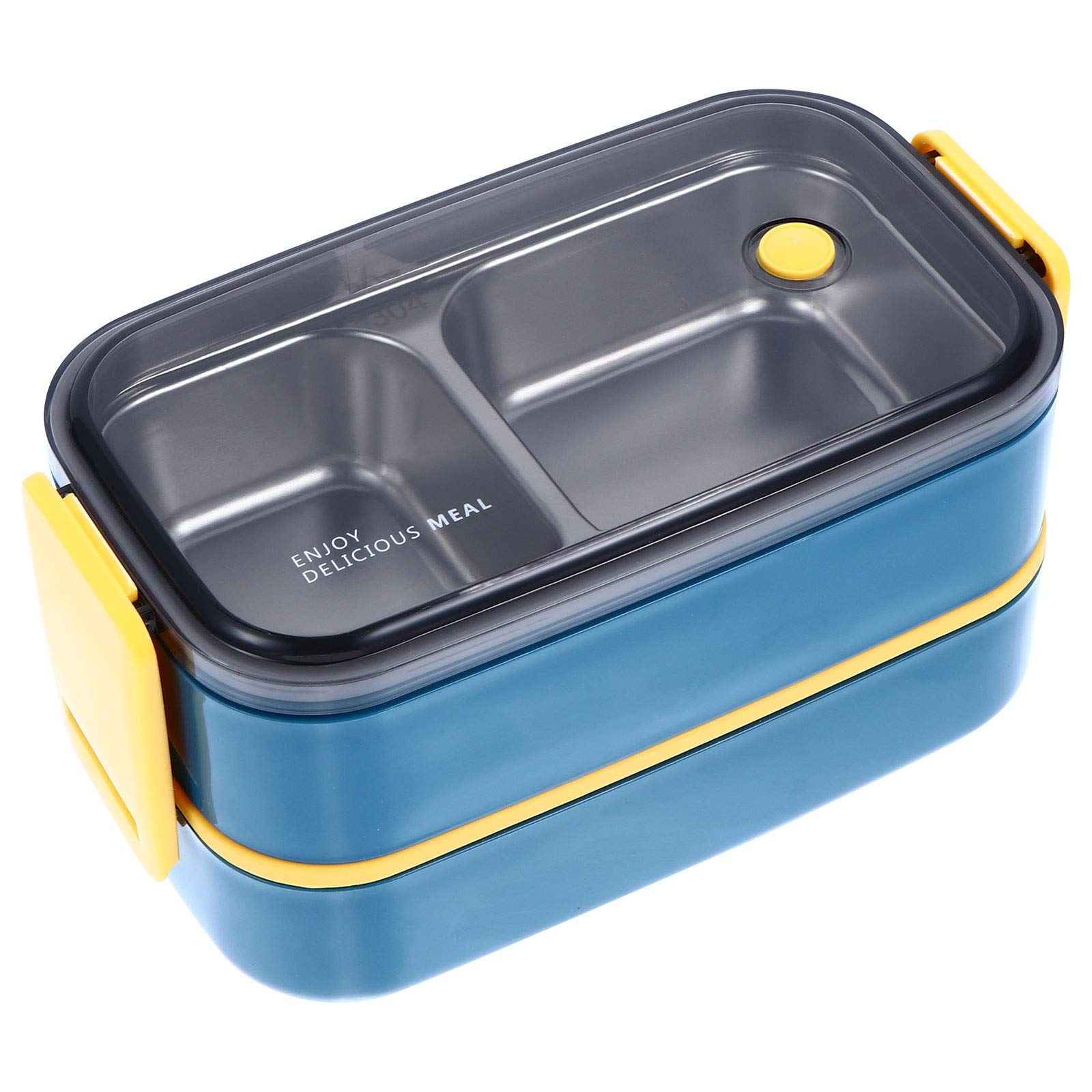 DOITOOL Stainless Steel Lunch Box - Nordic Style Bento Box with Double Layer Compartment - Eco-Friendly Food Container for Office, School & Picnic - Leak Proof & Microwave Safe