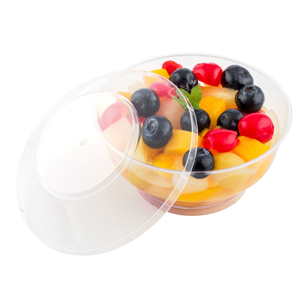 Restaurantware 6 oz Clear Plastic Deli Cups with Lids - 100 Pack of Sturdy Disposable Round Containers for Snacks, Appetizers & Fruit | Perfect for Catering, Takeout & Food Storage