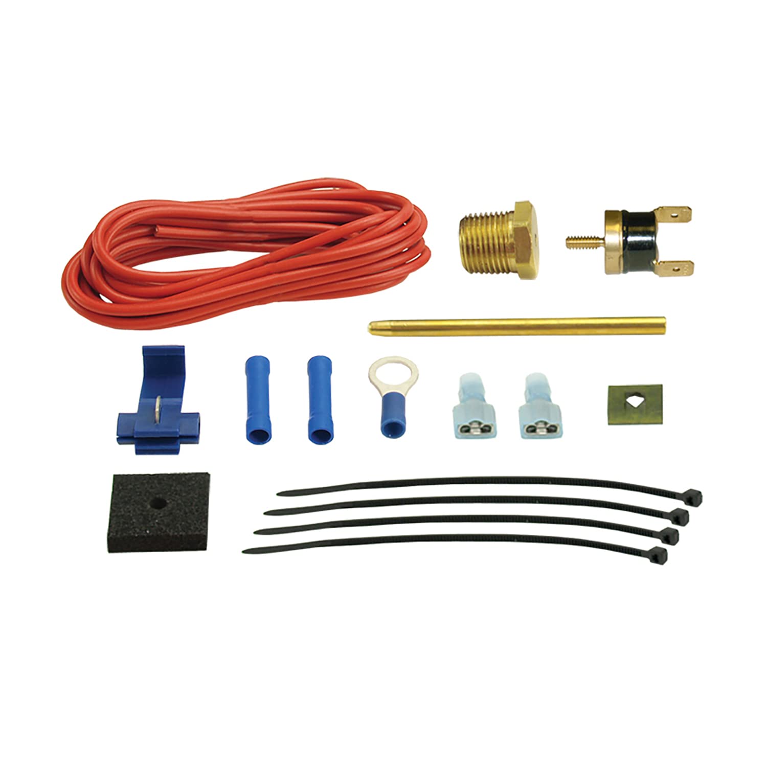 Derale 18735 180°F Single Stage Electric Fan Controller Kit - Universal Car Cooling System Thermostat for Radiator & Engine Temperature Control