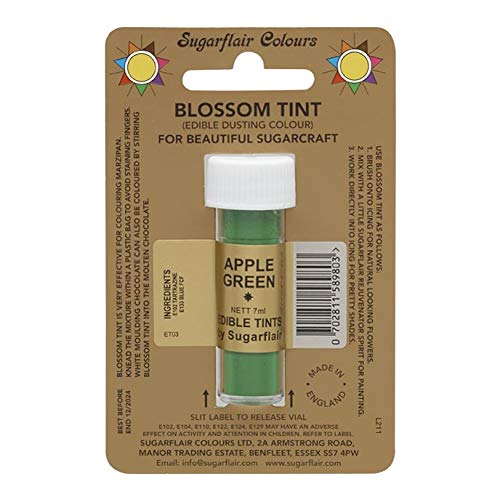 Blossom Tint Edible Dusting Powder - Apple Green Food Coloring for Baking, Cake Decorating, and DIY Desserts | Vegan, Non-GMO, Gluten-Free | Perfect for Cupcakes, Cookies, and Macarons