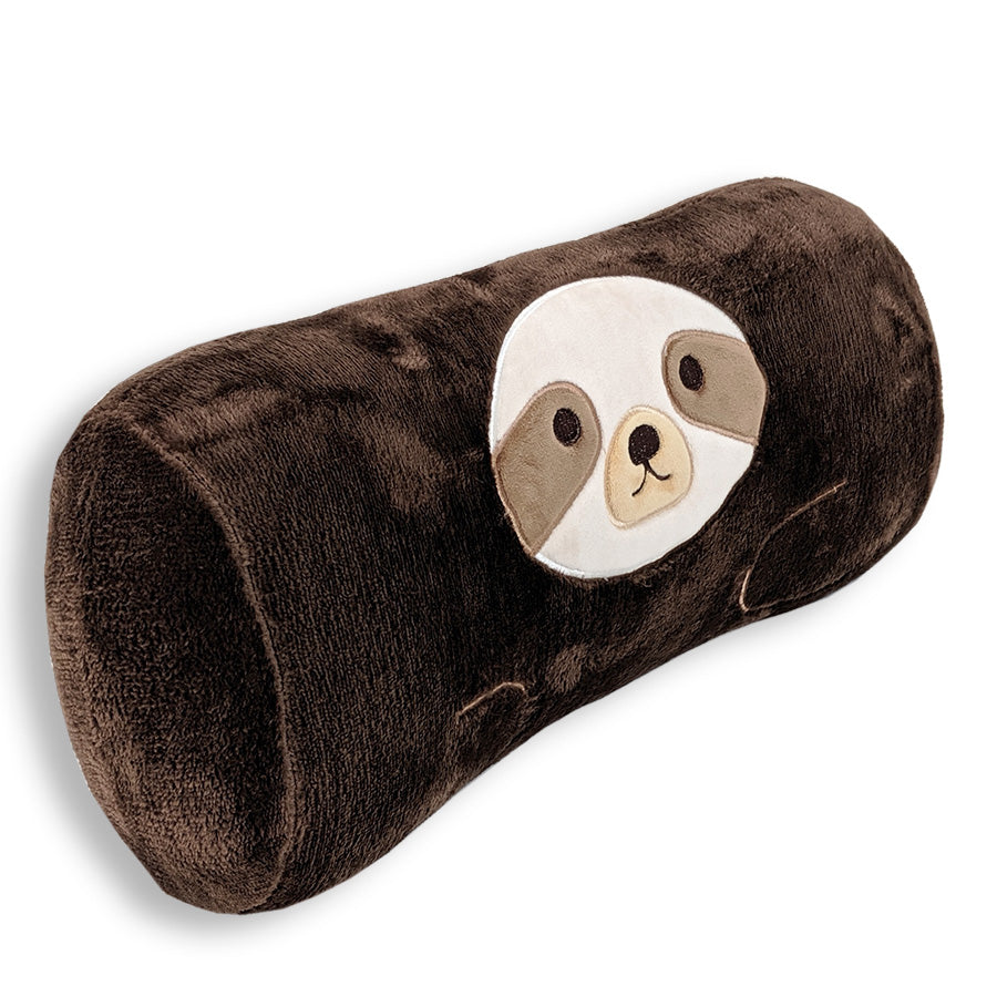 Libby The Sloth - Soft & Squishy Sloth Face Cylindrical Pillow for Couch, Bed & Travel | Cute Animal Plush Pillow for Kids & Adults