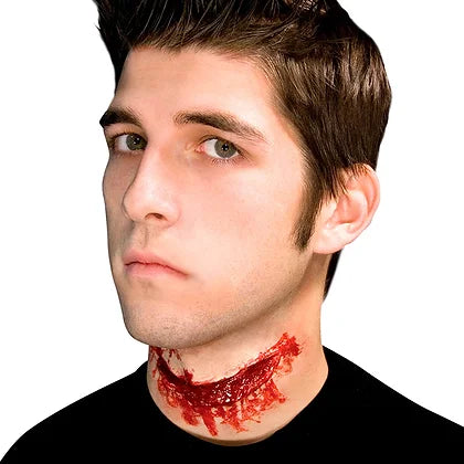 Scary Slit Throat Latex Halloween Prop - Realistic Horror Special Effects for Haunted Houses, Halloween Parties & Movie Costumes