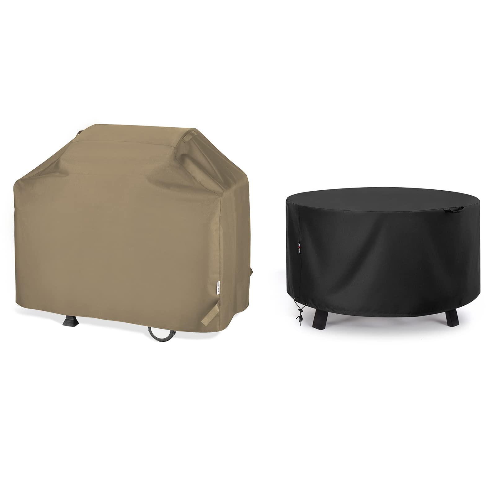 Unicook 55-Inch Waterproof BBQ Grill Cover & 32-Inch Heavy-Duty Fire Pit Cover Set - Outdoor Cooking & Camping Accessories for Patio, Backyard, and Garden Protection