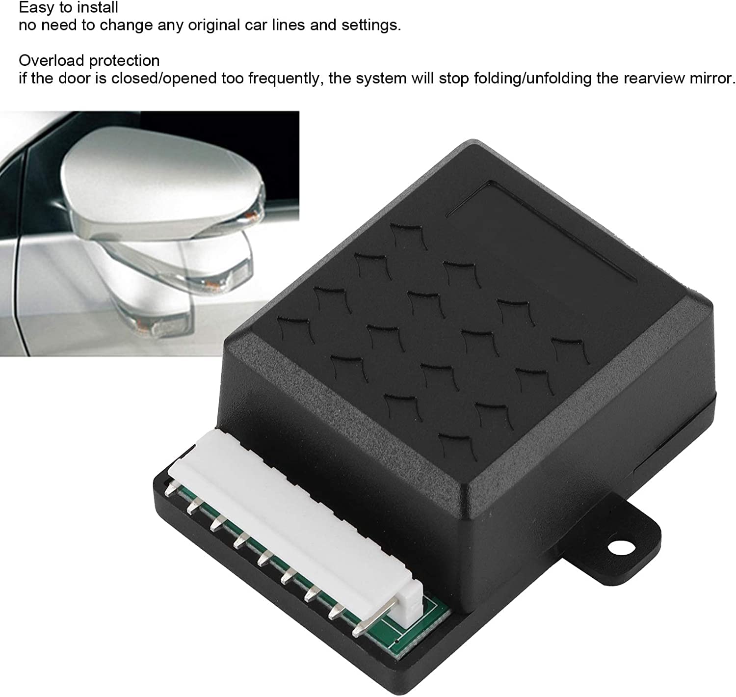 KIMISS Automatic Power Folding Mirror Control Unit with Wire Harness - NQ-RMF01A | Compatible with Various Car Models | Perfect for Easy Parking & Tight Spaces