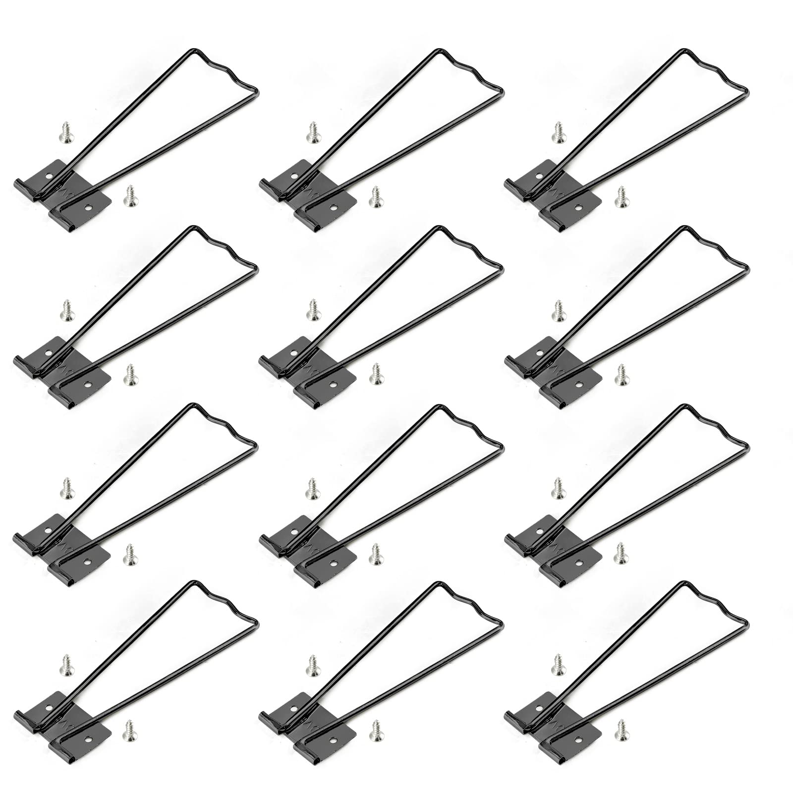 12Pcs Black Iron Easel Backs for Picture Frames - 111mm/4.37