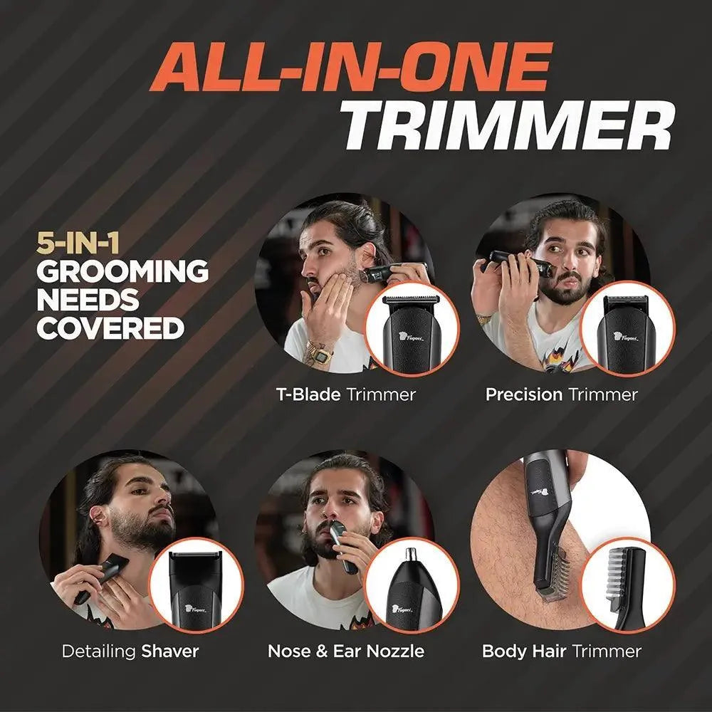 Premium Gentleman Trimmer for Men - Electric Beard & Mustache Grooming Kit - Perfect for Travel, Home & Professional Use