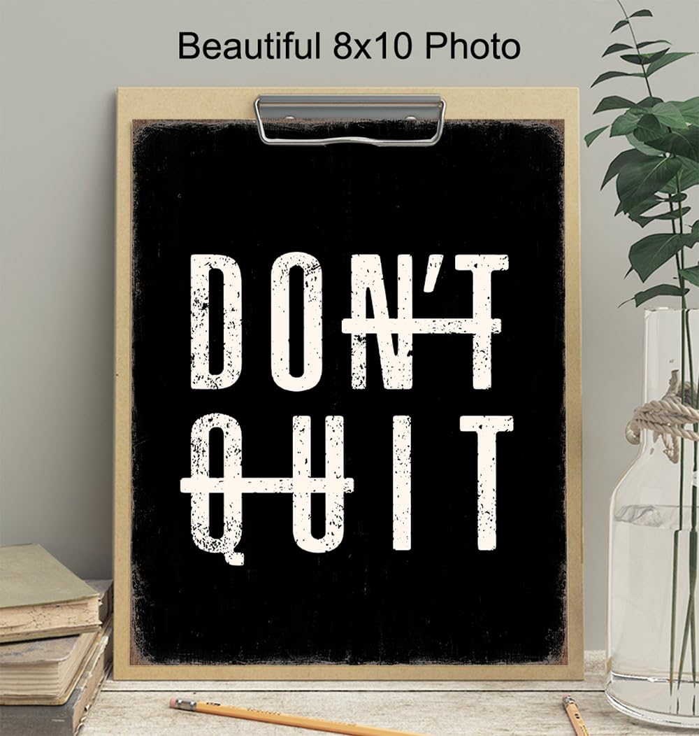 Motivational Wall Art for Office & Gym - Rustic Decor for Men
