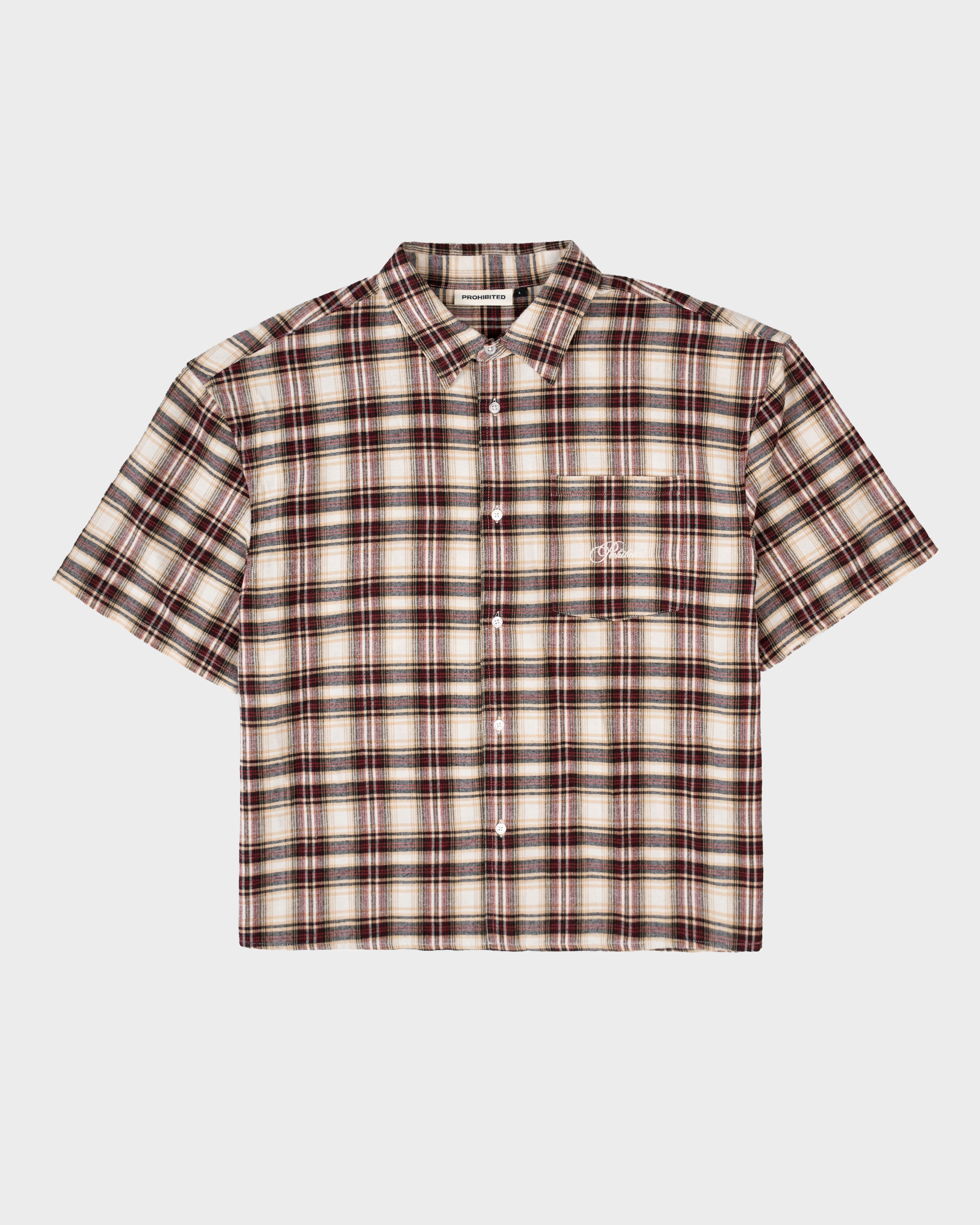Premium Soft Flannel Shirt for Men - Cream Plaid Button-Up Shirt - Comfortable Casual & Outdoor Wear for Fall & Winter Seasons