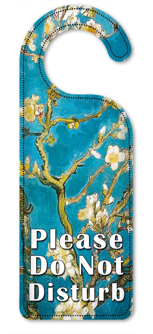 Van Gogh Almond Blossoms Do Not Disturb Door Hanger Sign - Art-Inspired Privacy Door Knob Decor for Hotels, Bedrooms & Home Offices