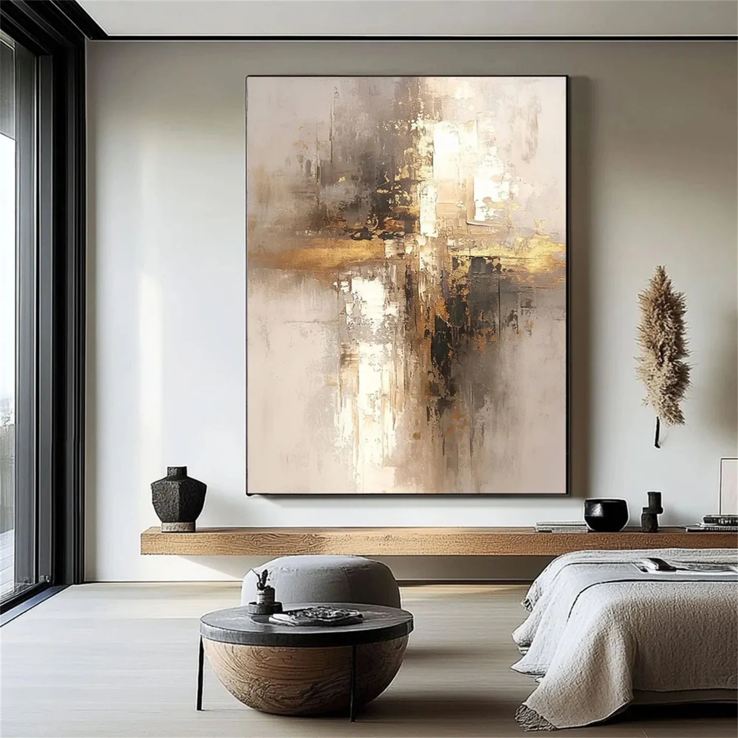 Abstract Painting #AB 259 - Modern Wall Art for Living Room, Bedroom & Office Decor - Handmade Canvas Artwork