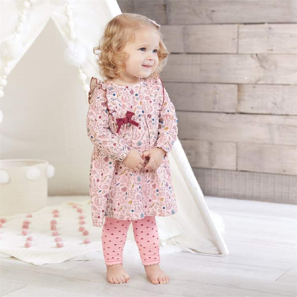 Mud Pie Forest Muslin Dress and Tights Set for Baby Girls | Soft Cotton Outfit | Perfect for Photoshoots, Parties & Everyday Wear
