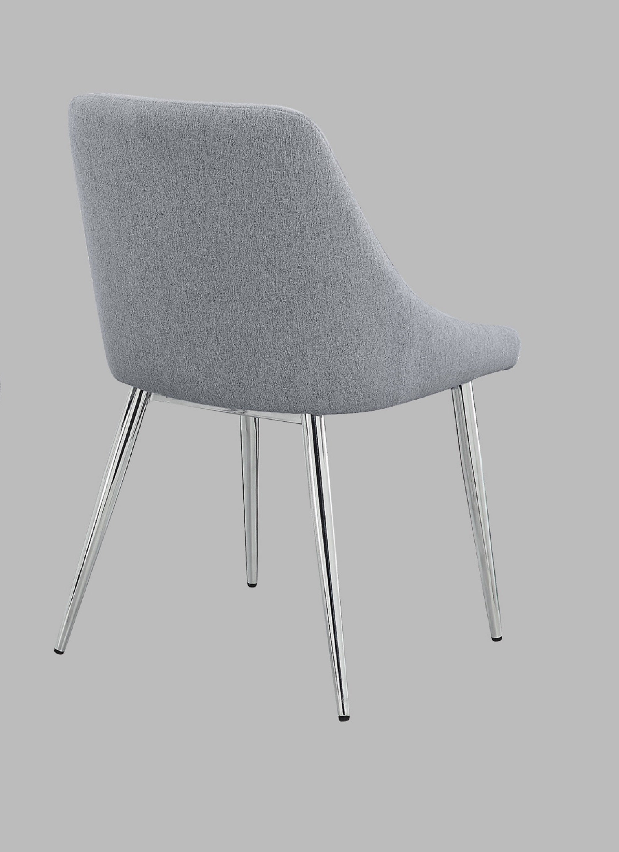 2-Piece Modern Chrome/Gray Side Chairs with Metal Legs & Wooden Seat - Perfect for Dining Room, Kitchen, Office or Small Space Decor