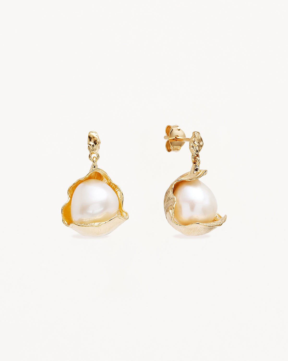 18K Gold Vermeil Pearl Drop Earrings - Elegant Dangle Earrings for Women, Perfect for Weddings, Parties & Special Occasions