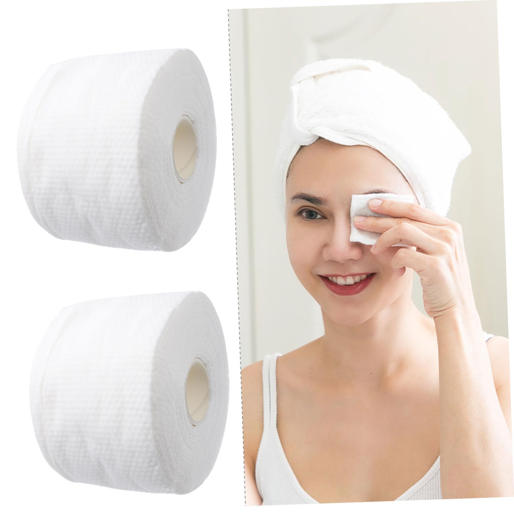 200G Disposable Face Cleaning Towels - Soft Thick Wet/Dry Pearl Pattern Makeup Remover Wipes for Cosmetics Removal | Gentle Makeup Removal & Skincare Routine