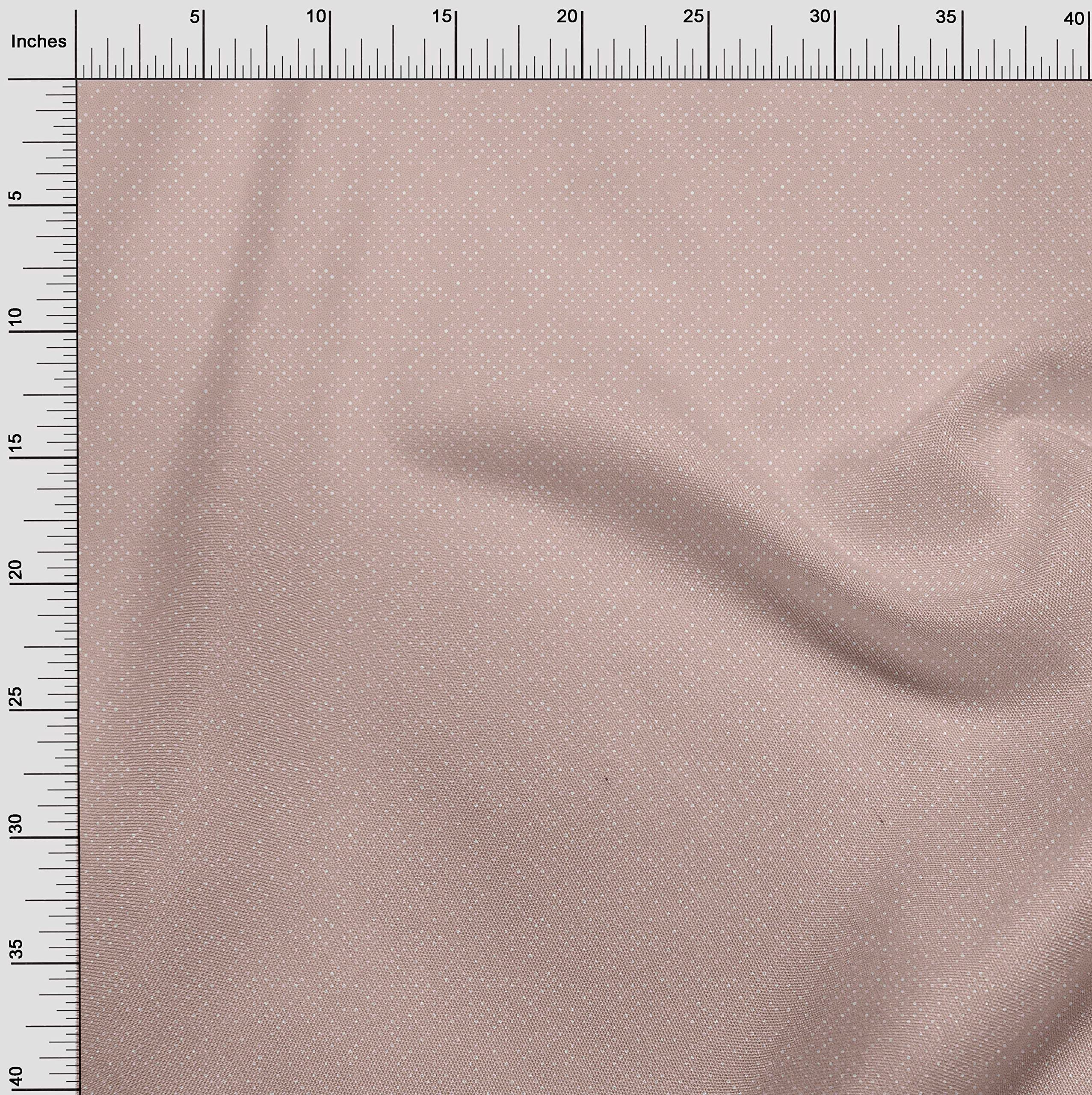 oneOone Polyester Spandex Peach Skin Fabric - Soft Dotted Print Material for Dresses (56 Inch Wide) | Perfect for DIY Fashion, Home Decor & Craft Projects