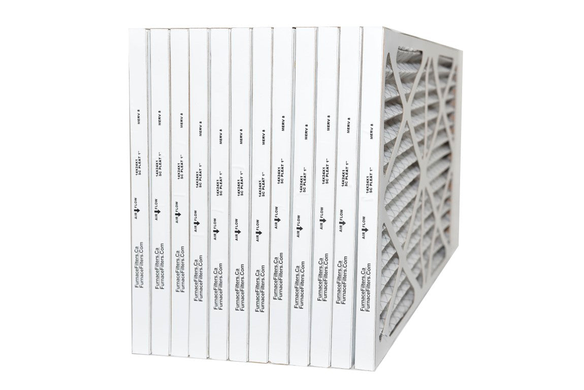 14x24x1 MERV 8 Pleated Air Filters - 12 Pack | High Efficiency Furnace Filters for Home HVAC Systems | Perfect for Allergies, Dust & Pet Hair Protection