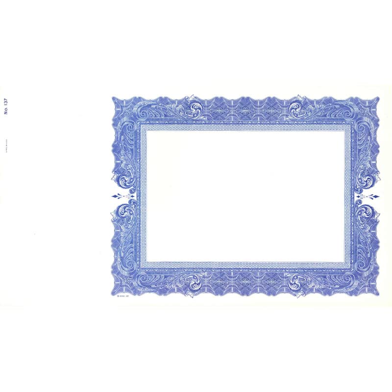 137 Blank Stock Certificate Paper - 8.5