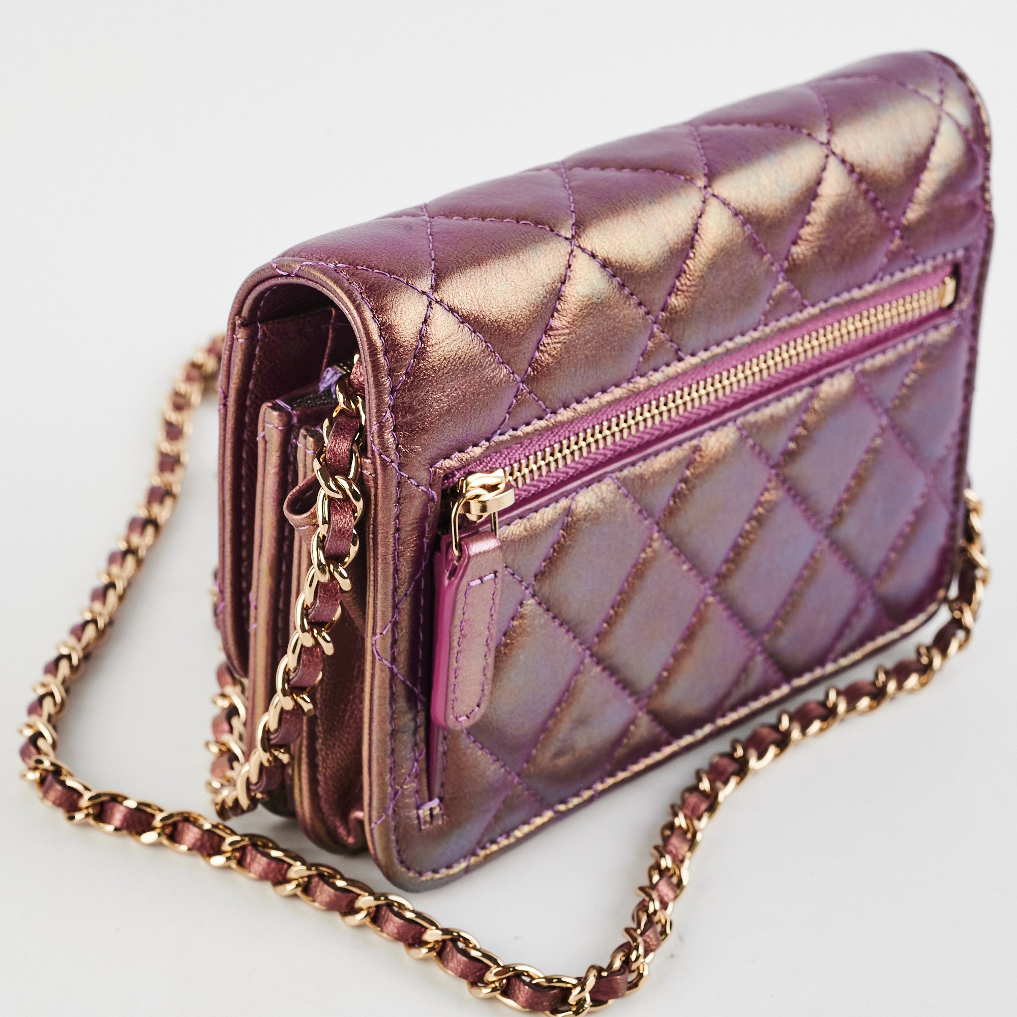 Chanel Mini Wallet On Chain WOC in Purple | Crossbody Bag with Chain Strap | Perfect for Parties, Date Nights & Everyday Use