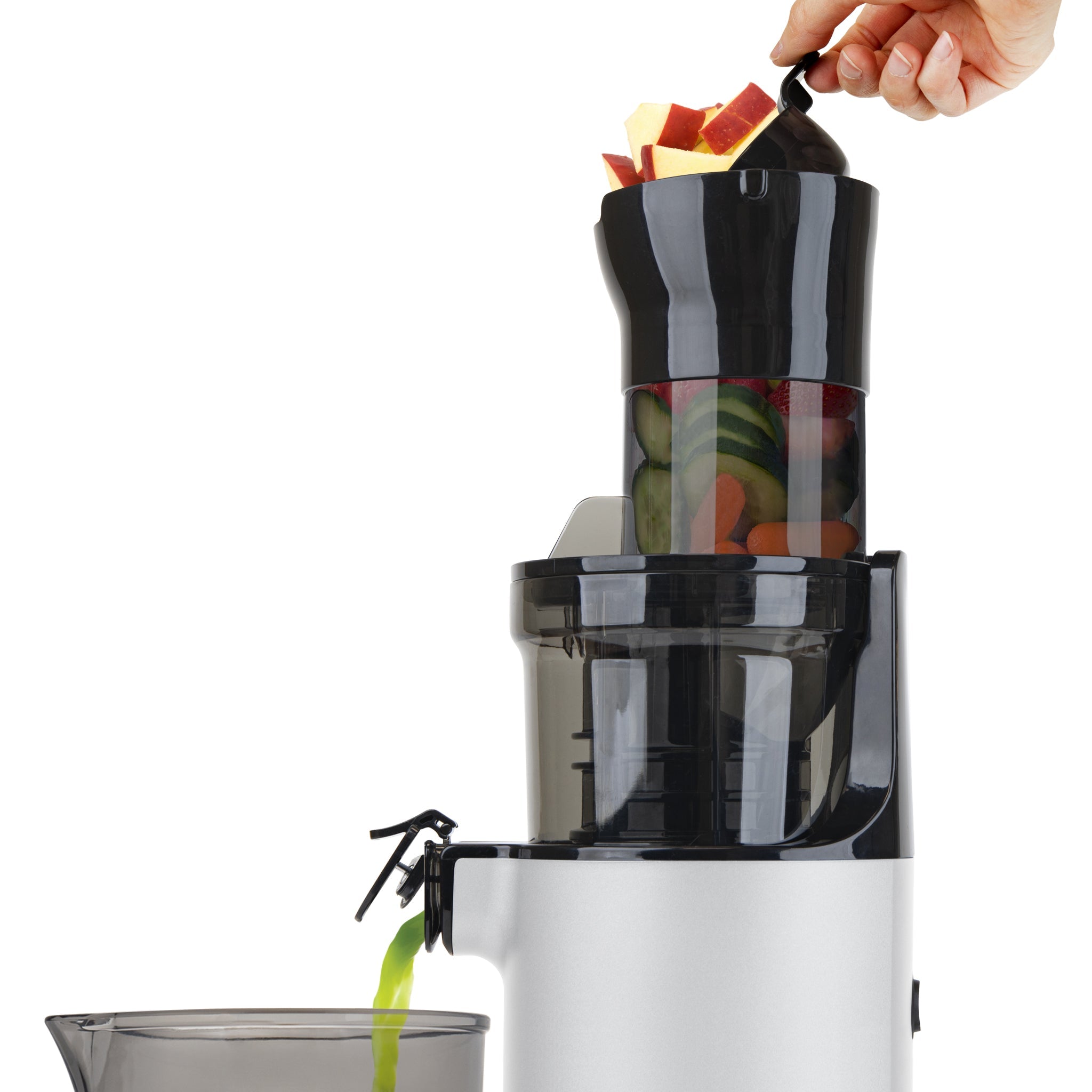 Shine Kitchen Co.® Certified Refurbished Cold Press Juicer - XL Wide Feed Chute for Fruits & Vegetables - Perfect for Healthy Juicing, Detox & Weight Loss