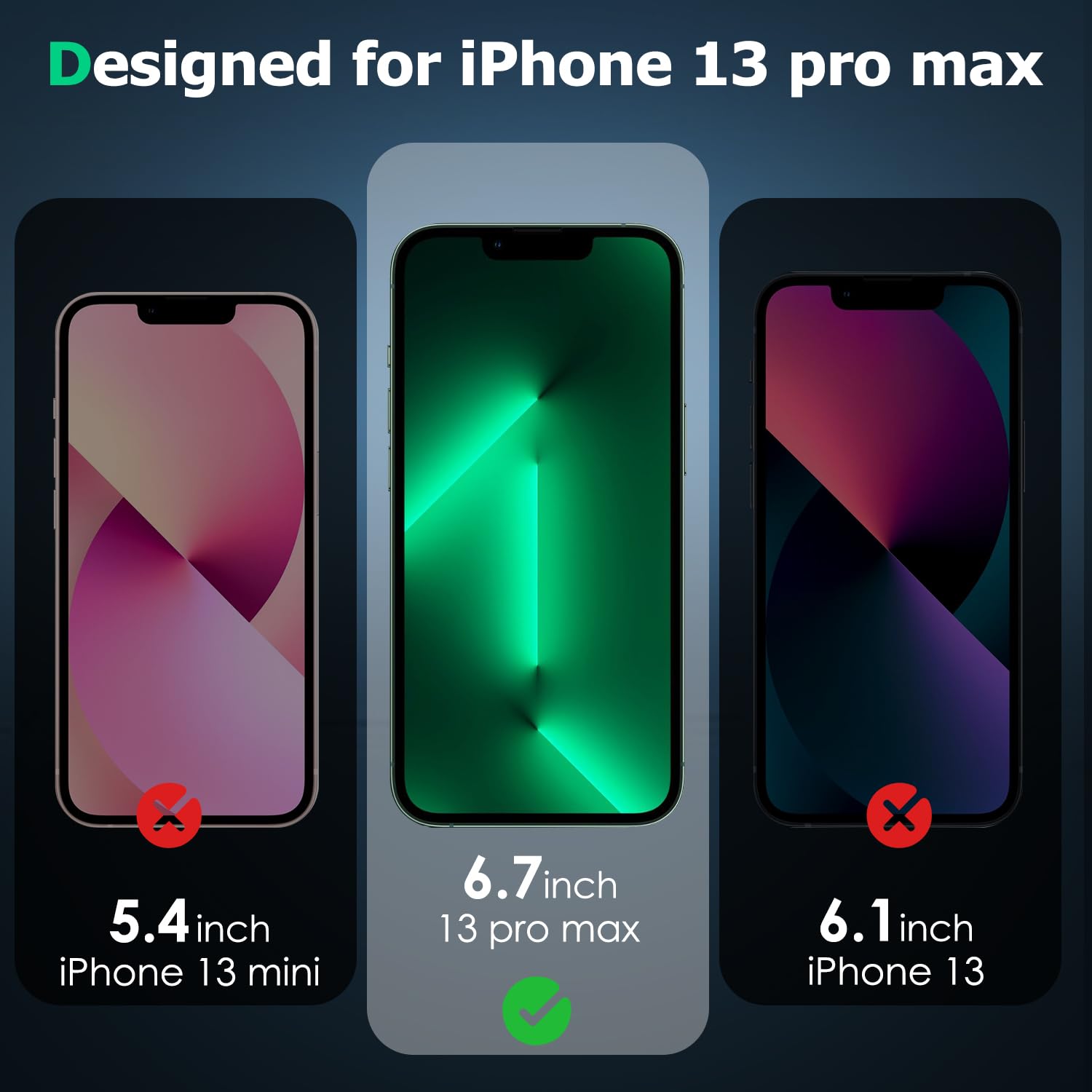 3 Pack iPhone 13 Pro Max Screen Protector (6.7 Inch) - Tempered Glass, Case Friendly, Shock Resistant - Compatible with iPhone 14 Plus - Perfect for Daily Protection & Gaming