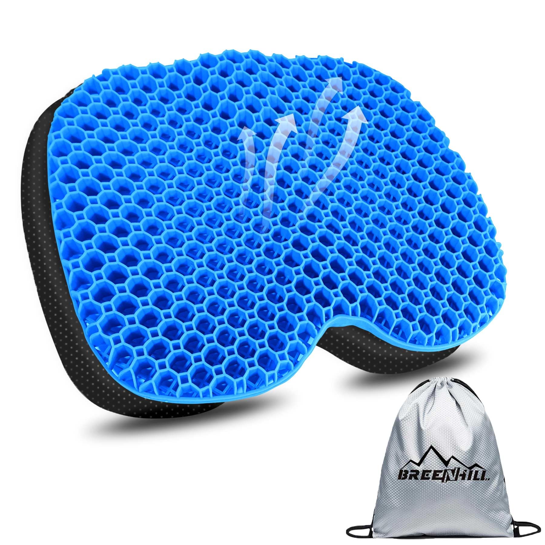 Anti-Slip Kayak Seat Cushion - Thick Waterproof Gel Kayak Seat Pad with Non-Slip Cover for Sit-In & Inflatable Kayaks, Canoes, Boats - Comfortable Fishing Kayak Accessories for Outdoor Water Sports & Adventure