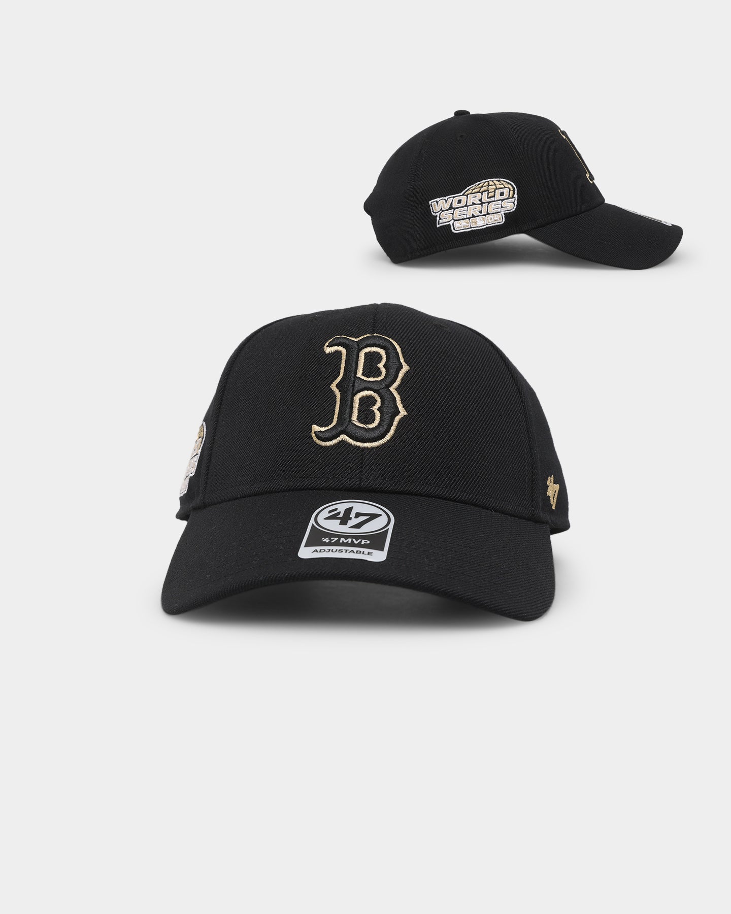 47 Brand Boston Red Sox Sure Shot 47 MVP DT Snapback Black Hat - Adjustable Baseball Cap for Men & Women - Perfect for Sports Fans, Game Day & Casual Wear