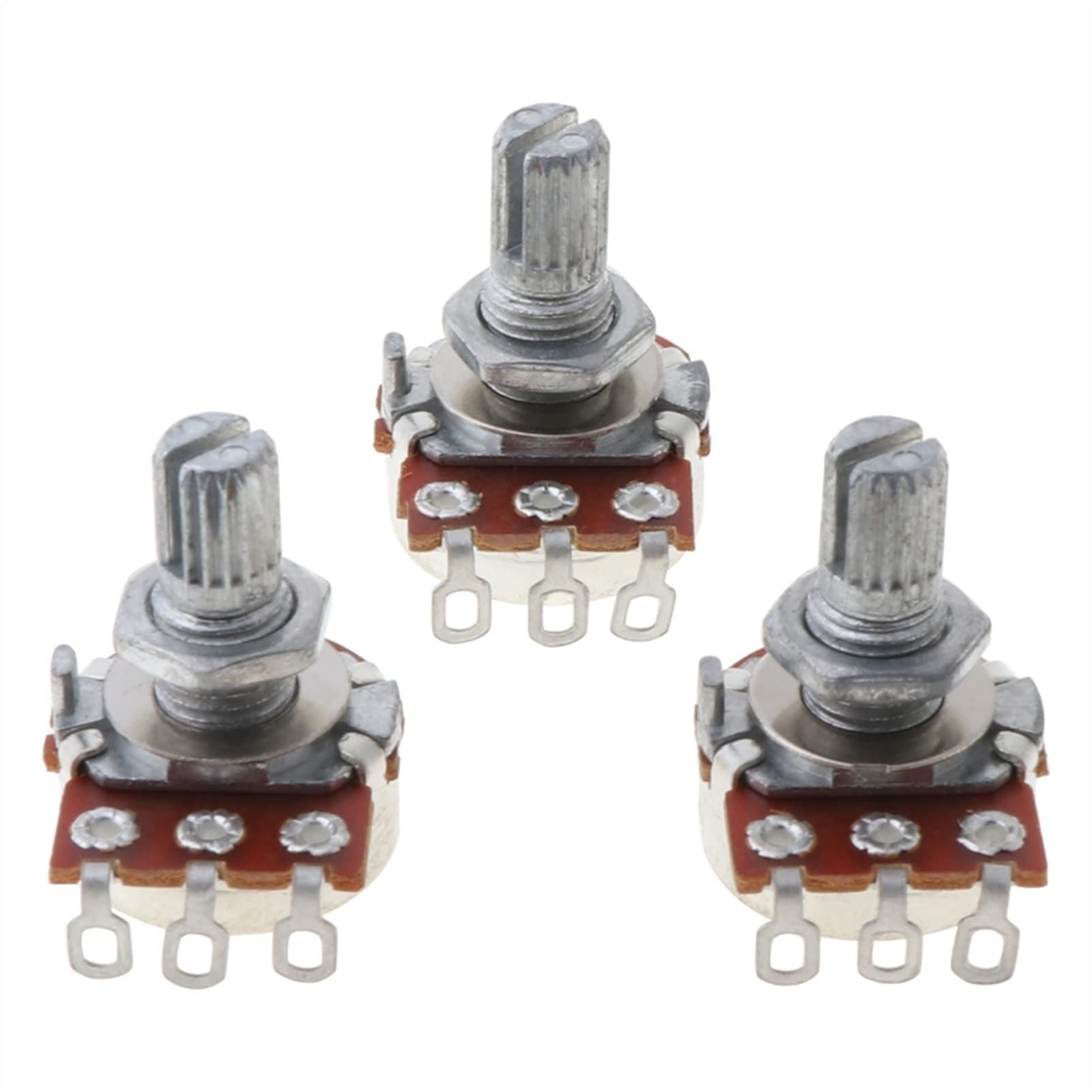 3 Pcs B250K Split Shaft Guitar Potentiometer - Audio Tone Control Knob for Electric Guitar, Bass & DIY Projects - Perfect for Volume/Tone Adjustment & Sound Customization