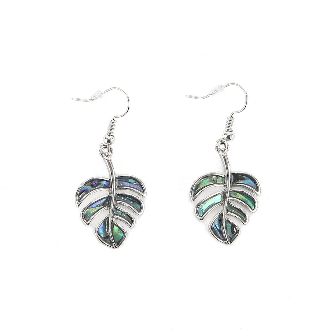 Makamae Monstera Silver Earrings for Women - Handmade Jewelry, Unique Leaf Design - Perfect for Parties, Weddings & Everyday Wear