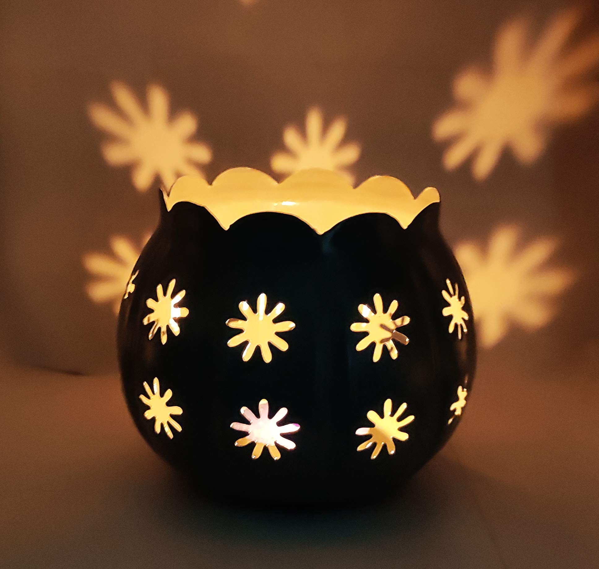 Handmade Black Votive Candle Holders - Romantic Tealight Candle Holders for Wedding Table Decor, Party Centerpieces, Home Décor & Aromatherapy - Perfect for Romantic Dinners, Spa Nights and Holiday Celebrations