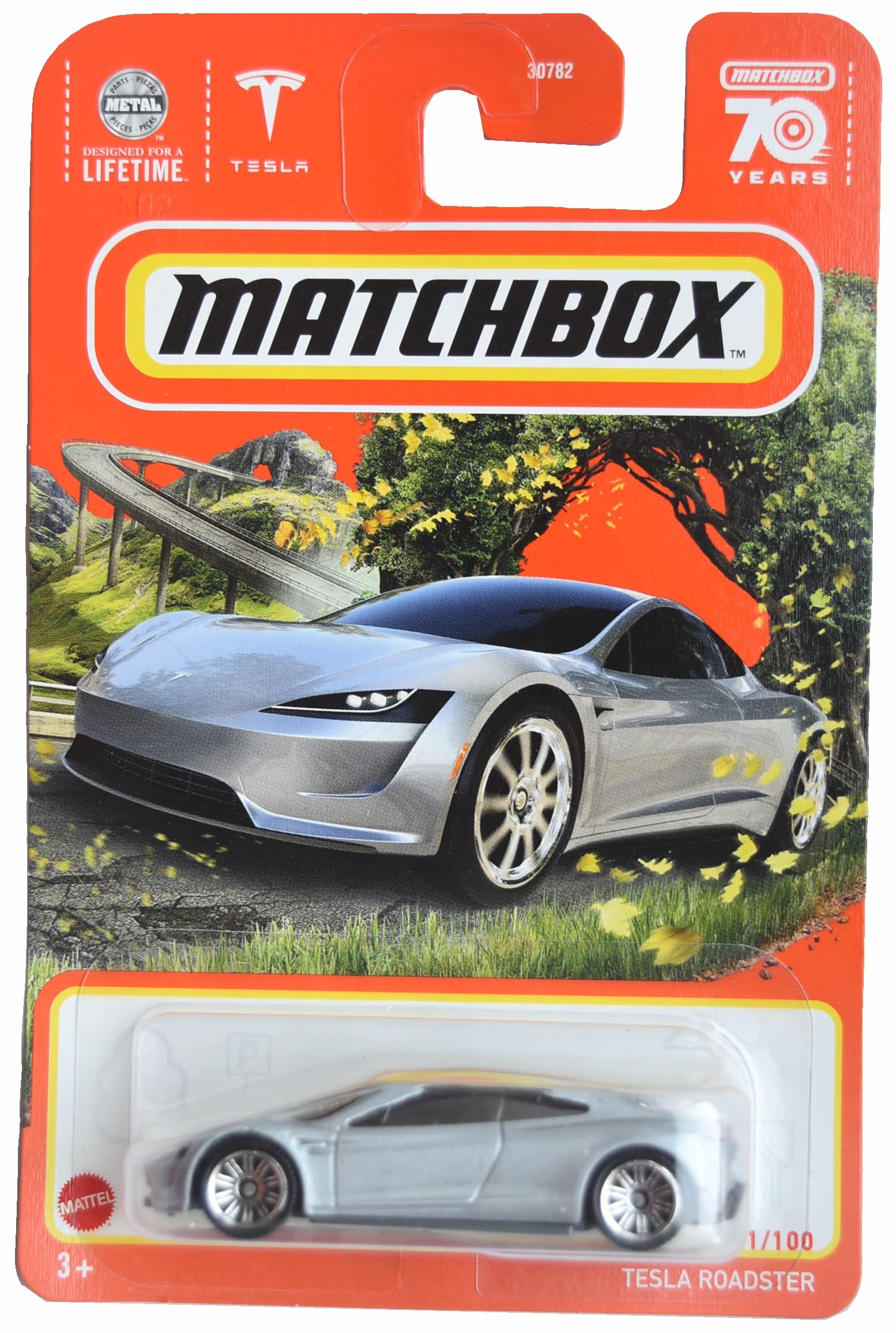 Matchbox Tesla Roadster Die-Cast Model Car - 1:64 Scale Collectible Toy for Kids & Adults - Perfect for Play, Display, and Tesla Fans Collection