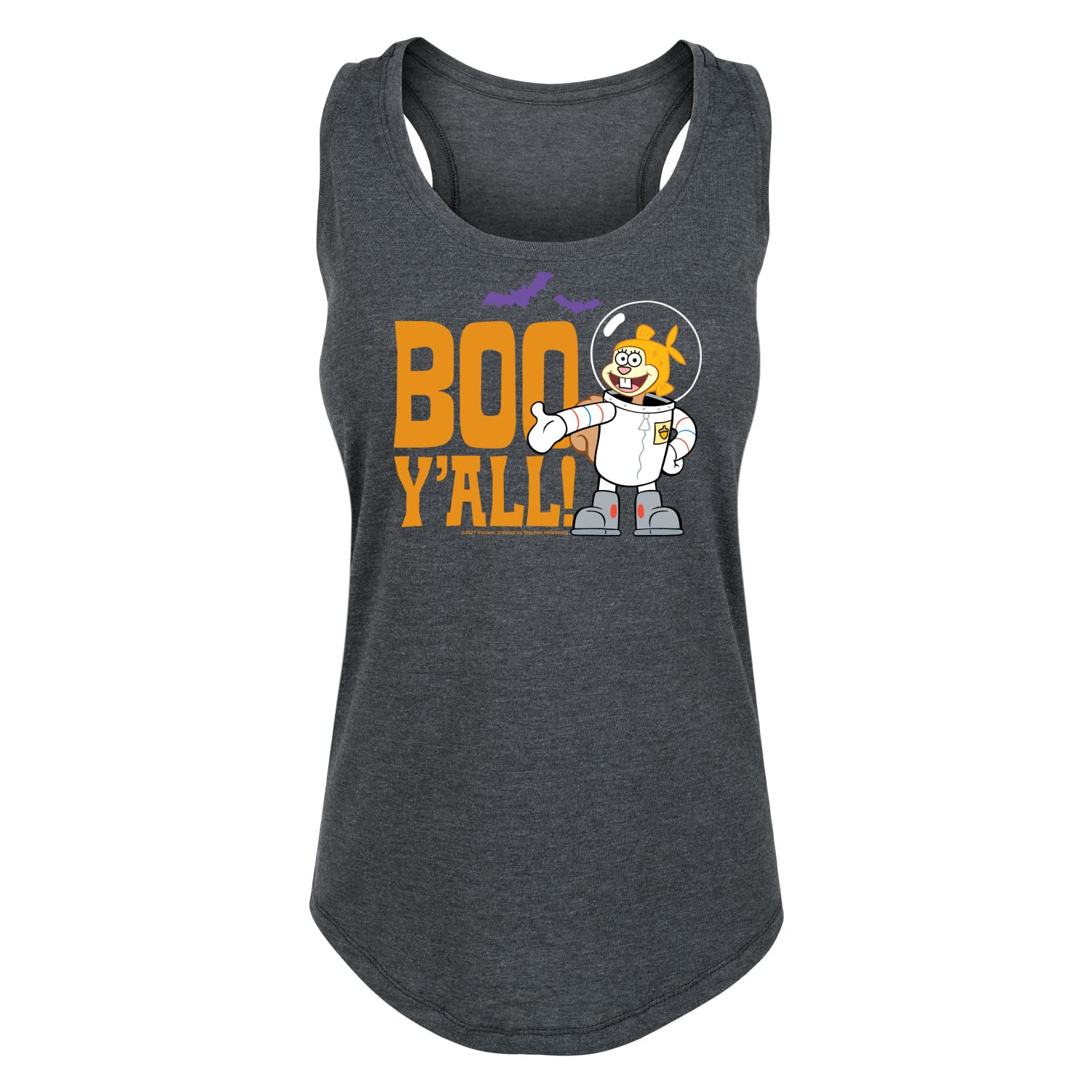 SpongeBob SquarePants Sandy Boo Y'all Women's Racerback Tank Top - Soft & Comfortable Hybrid Apparel for Women - Perfect for Cosplay, Beachwear & Casual Outfits