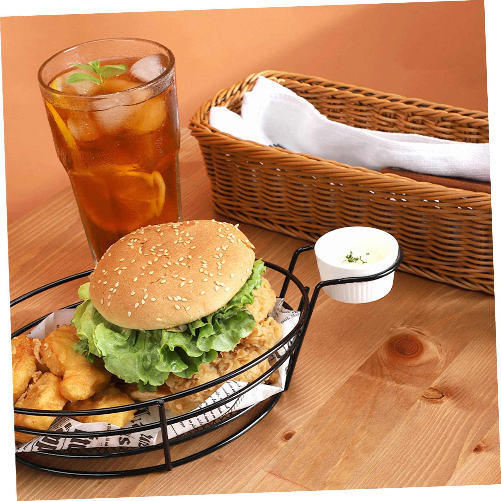 Cabilock Metal Fry Basket Set with Sauce Cup - Kitchen & Restaurant Use