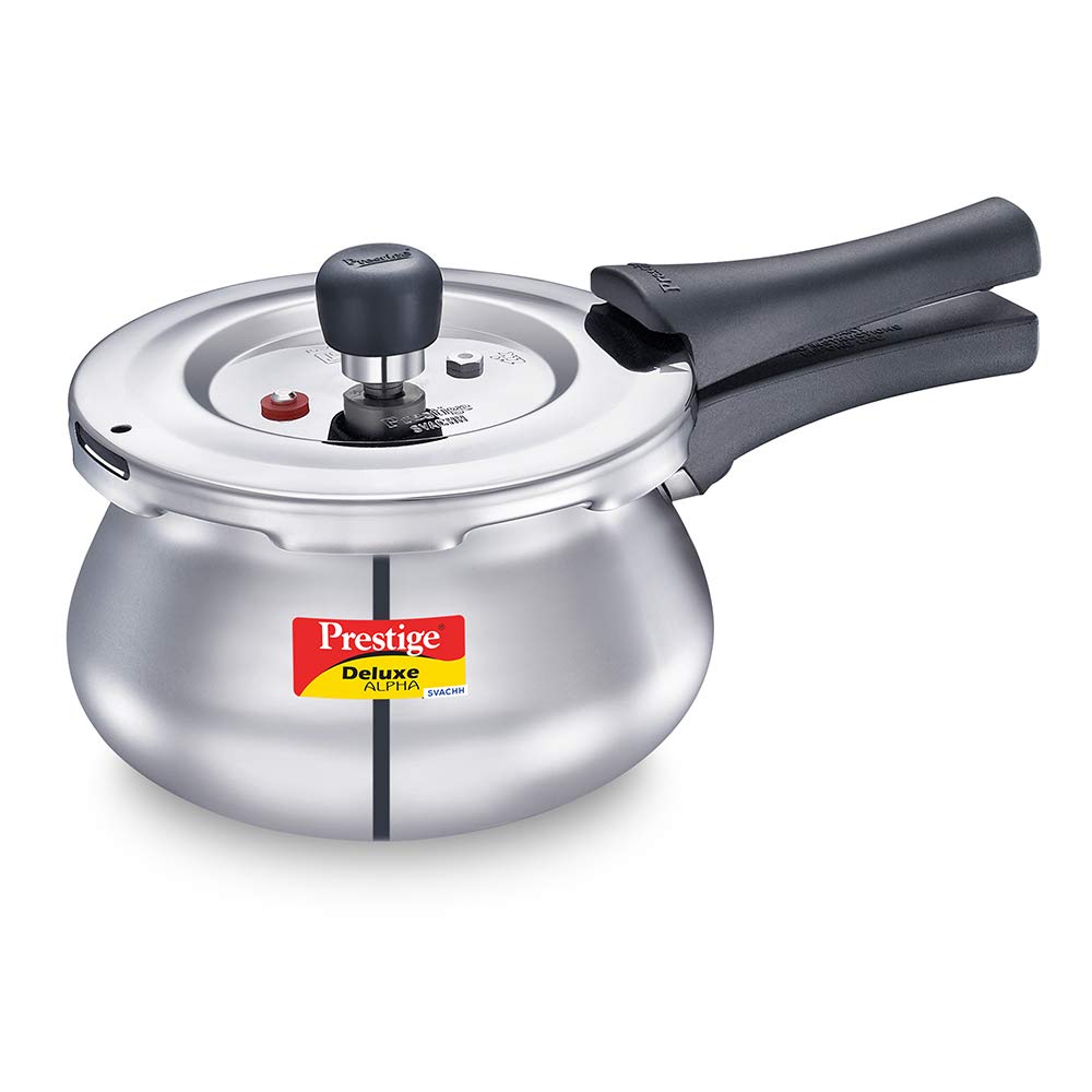 Prestige Svachh Deluxe Alpha 2L Stainless Steel Pressure Cooker for Baby Food & Indian Cooking | Safe & Fast Cooking for Home Kitchen