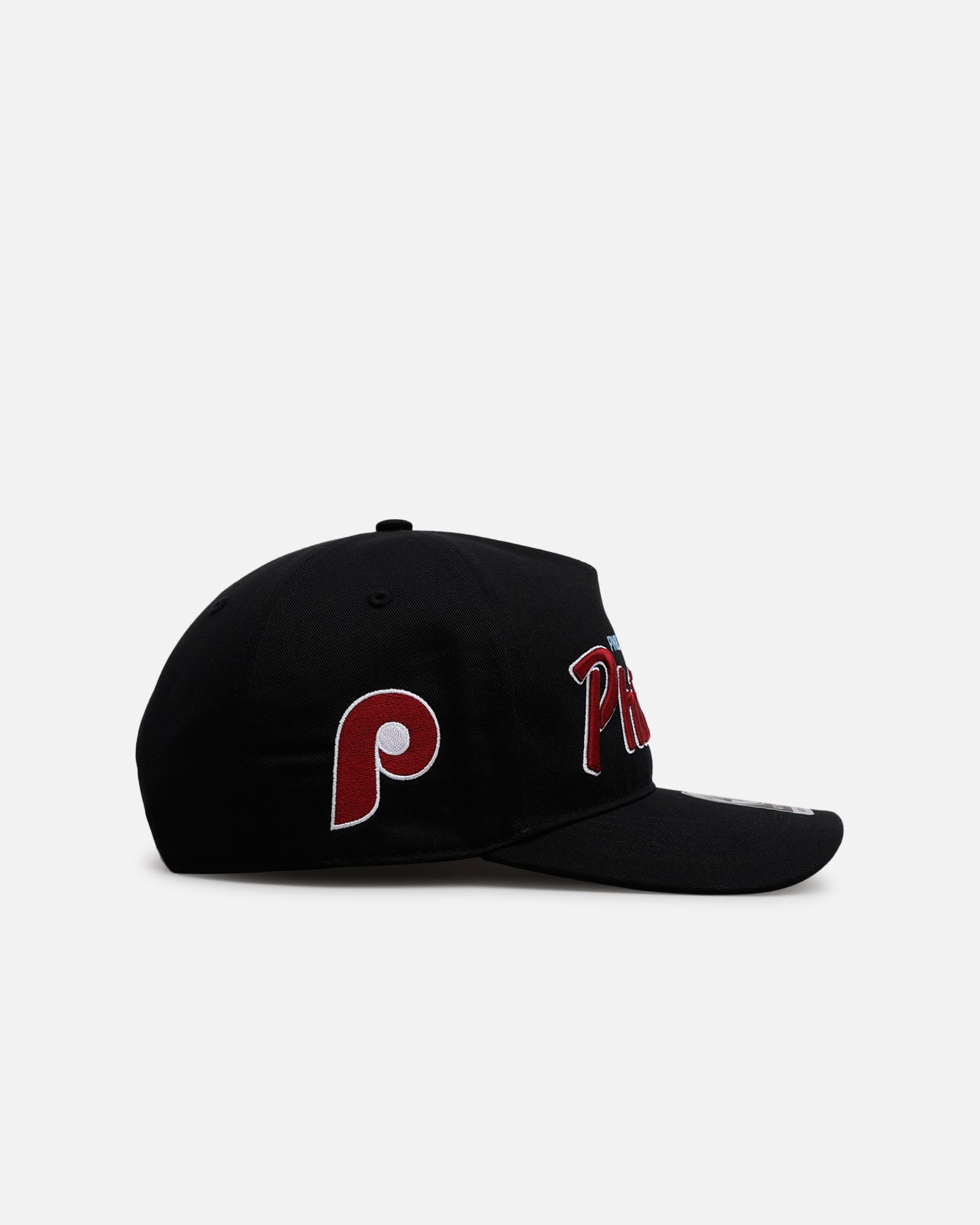47 Brand Philadelphia Phillies 'Black Dome Script' 47 Hitch Snapback Black Hat - Official MLB Licensed Baseball Cap for Men & Women - Perfect for Game Day, Sports Events & Casual Wear