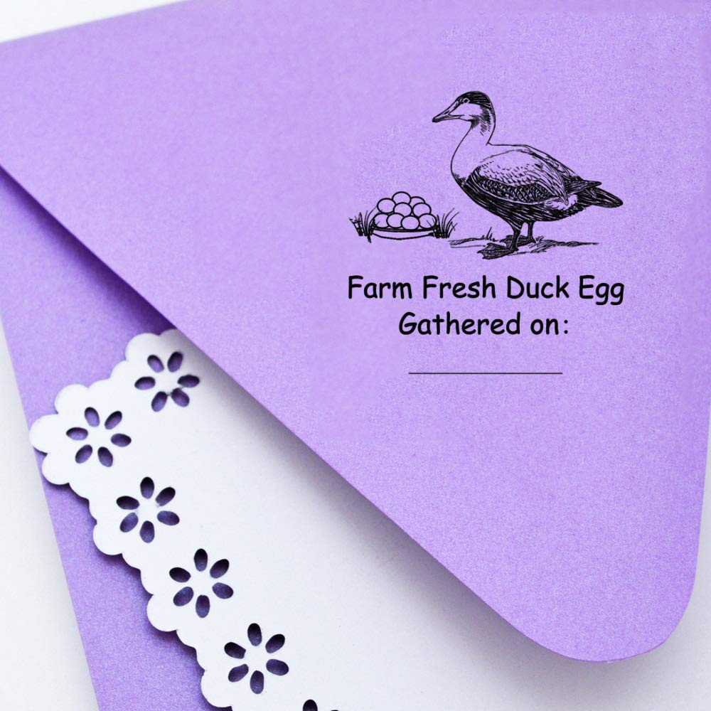 Custom Personalized Farm Fresh Duck Egg Stamp - Self Inking Rubber Stamp for Business, Farm Markets & Egg Packaging | Perfect for Egg Cartons, Farm Signs & Homestead Branding