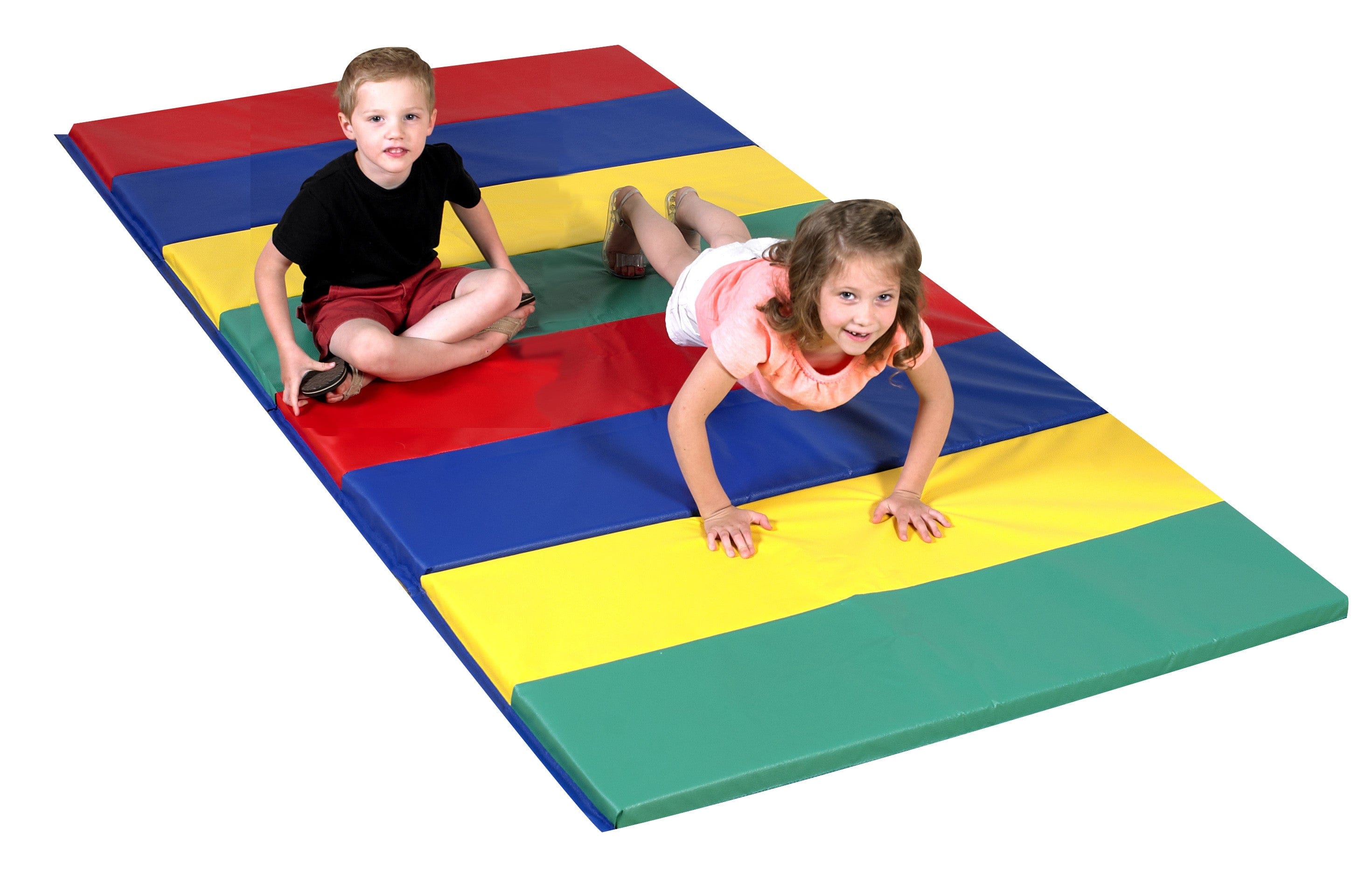 Colorful Rainbow Folding Play Mats for Kids - Non-Slip Exercise & Yoga Mat for Toddlers, Perfect for Playroom, Nursery, Daycare & Indoor Activities