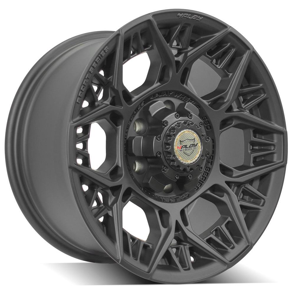 4Play Sport Series 4PS60 17x9.0 Satin Black Wheel - 6x135/6x139.7mm Bolt Pattern, 106.1mm Hub - Perfect for Off-Road Trucks & SUVs
