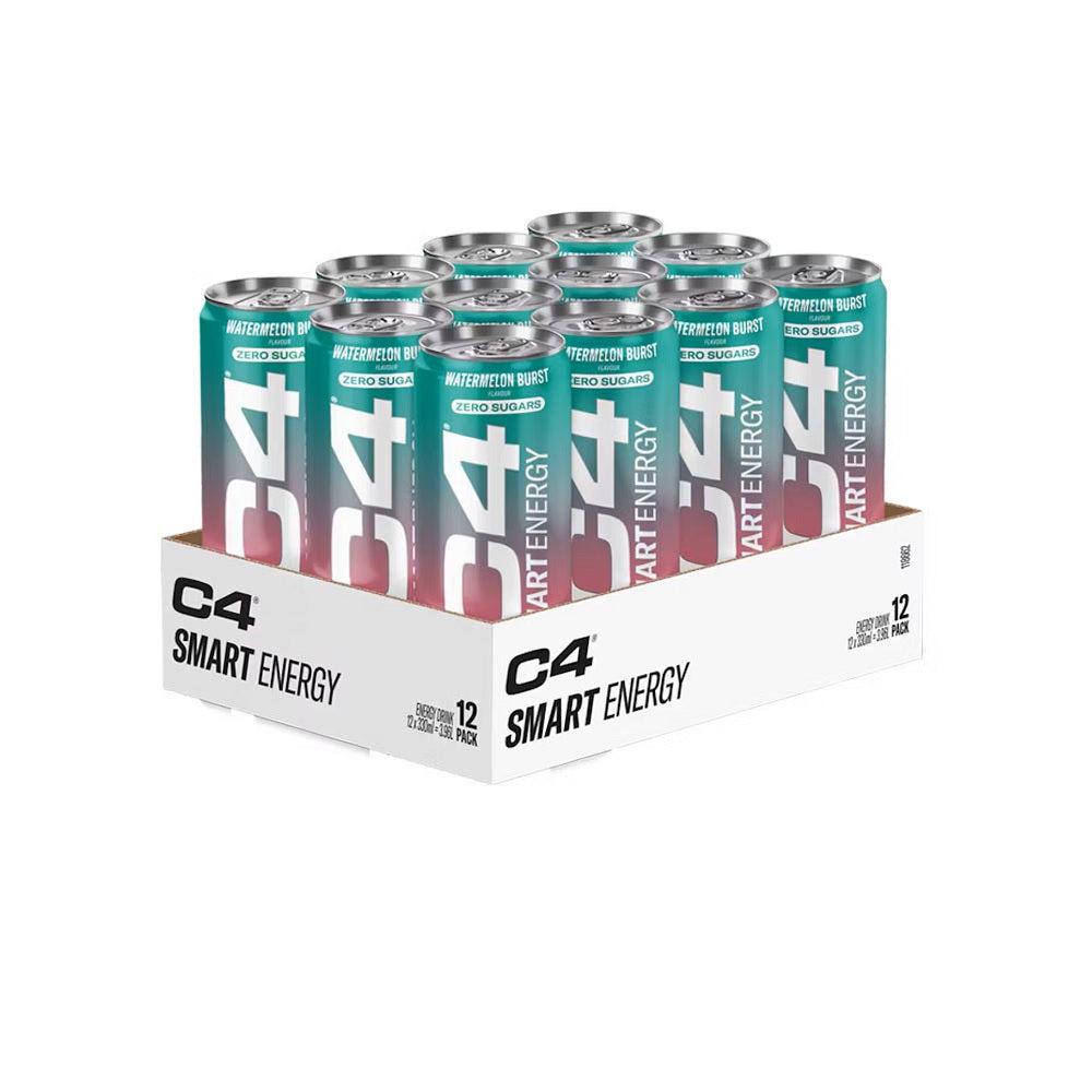 Cellucor C4 Smart Energy Drink - 12 Pack (330ml Each) - Pre Workout Supplement for Focus & Endurance - Perfect for Gym, Running & Fitness Training